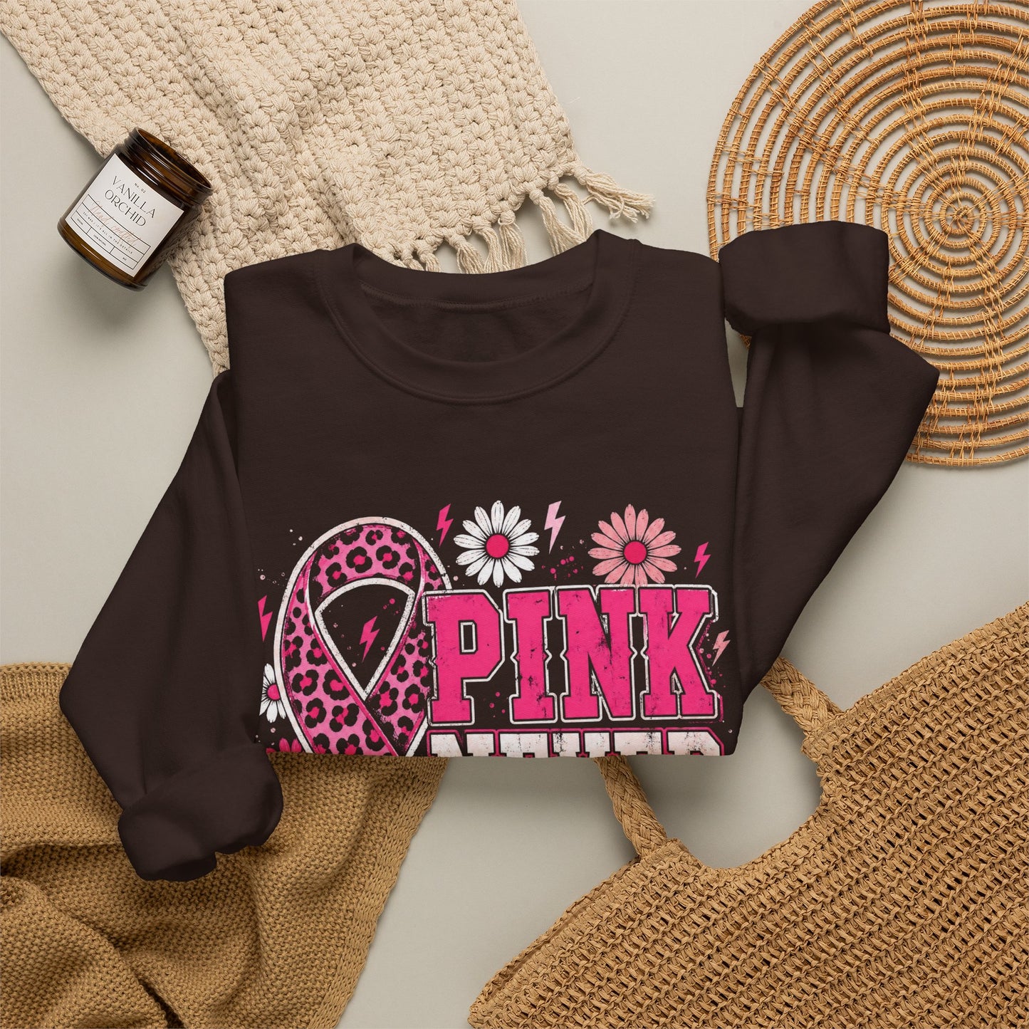 Pink Never Quits | Breast Cancer Awareness Unisex Crewneck Sweatshirt