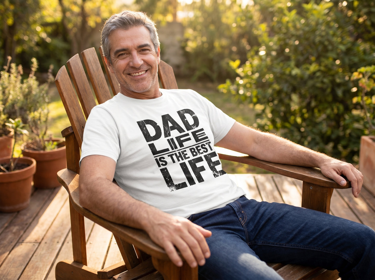 Dad Life Best Life Distressed Graphic Tee | Father's Day T-Shirt