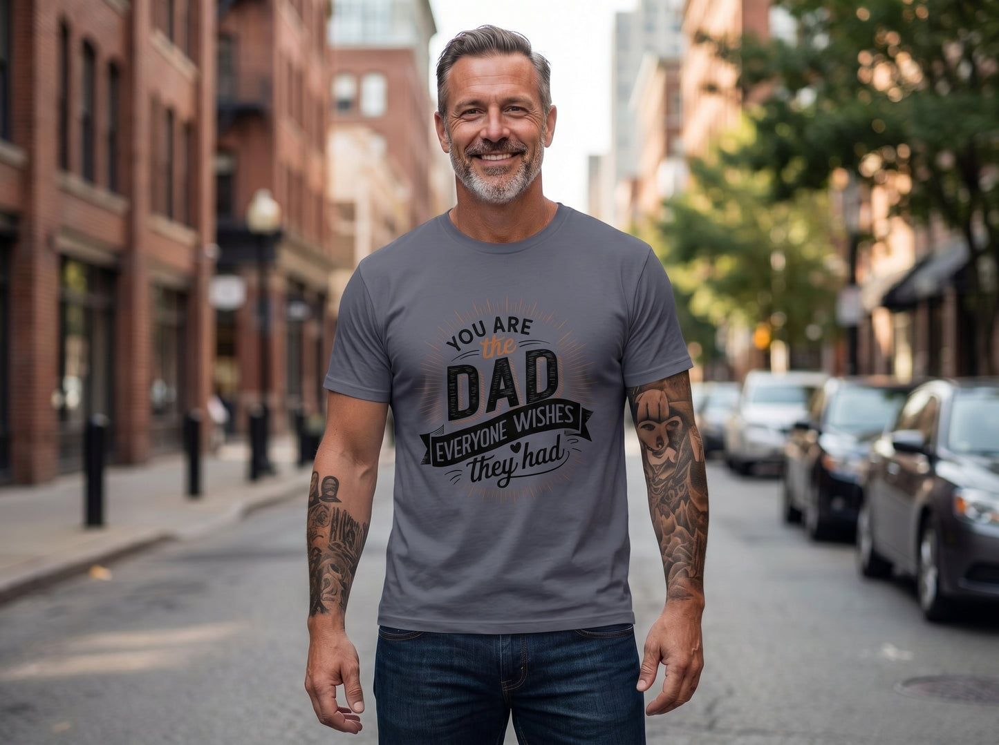The Dad Everyone Wishes For – Bold Typographic T-Shirt