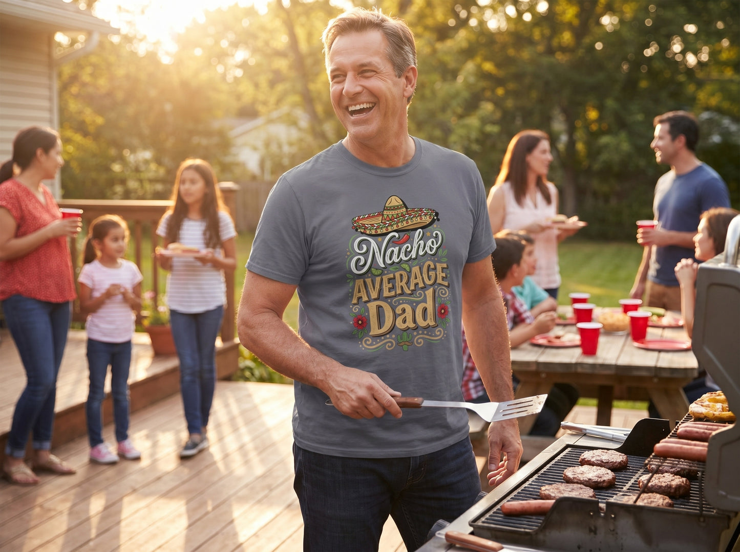 Nacho Average Dad Graphic T-Shirt | Funny Father's Day Tee