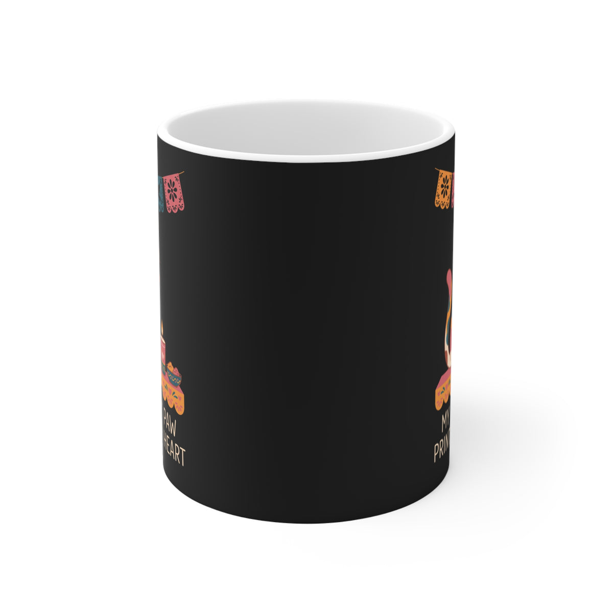 My Cat Left Paw Prints On My Heart | Day of the Dead Cat Mug