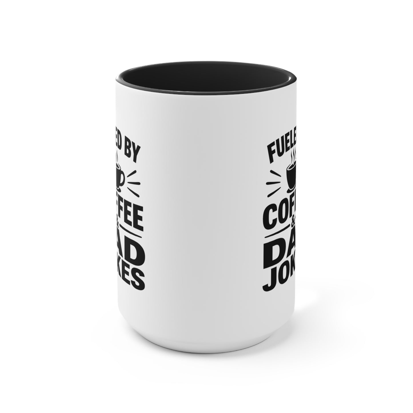 Fueled by Coffee & Dad Jokes Accent Mug