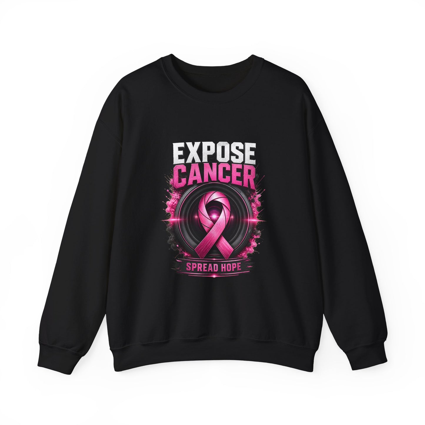 Expose Cancer, Spread Hope | Breast Cancer Awareness Unisex Crewneck Sweatshirt