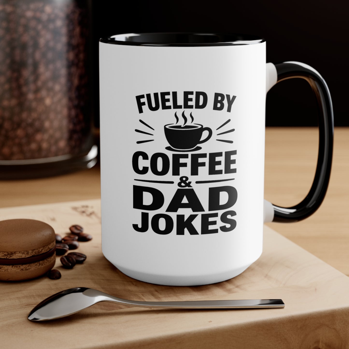 Fueled by Coffee & Dad Jokes Accent Mug