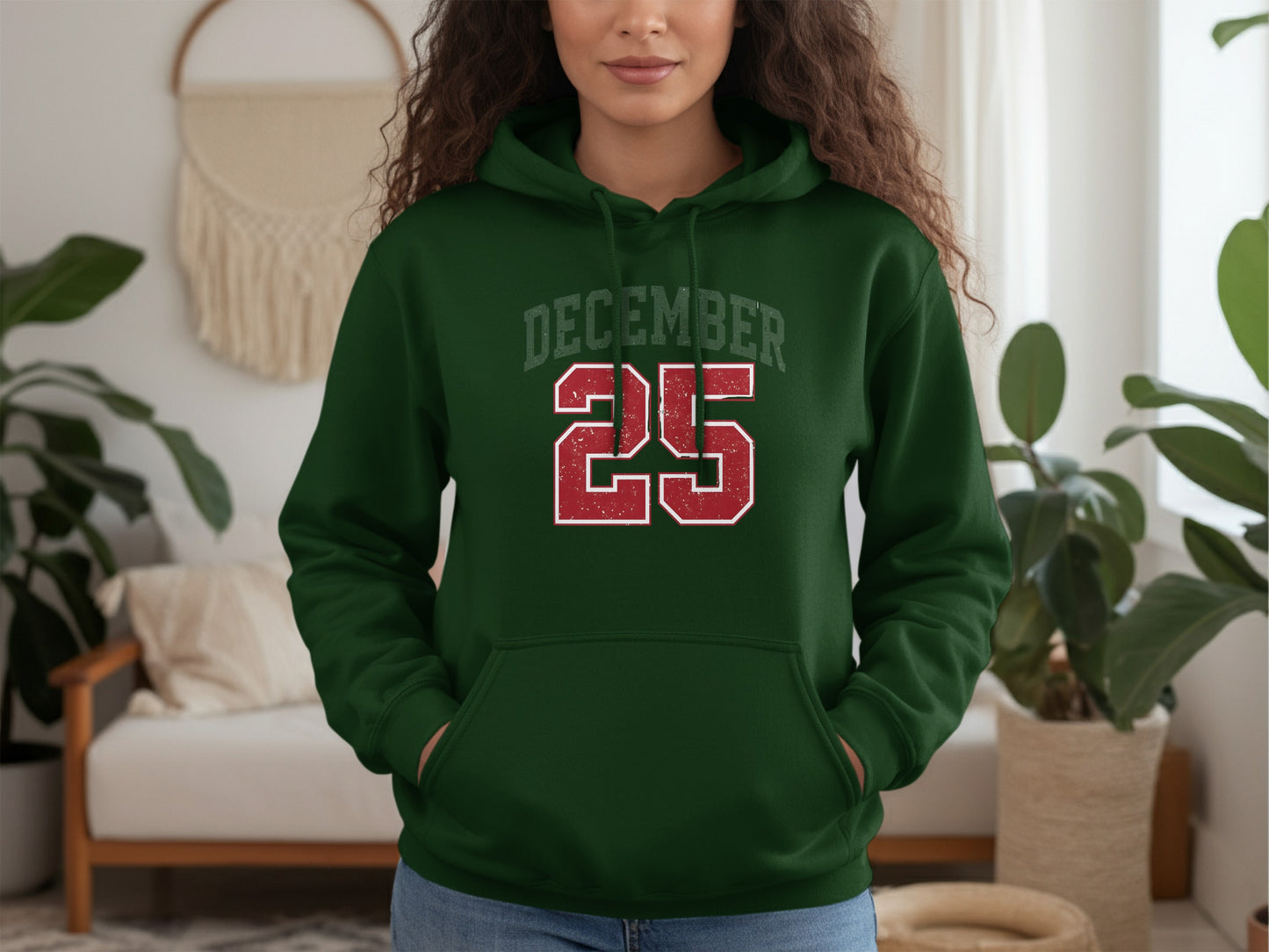 December 25 Festive Green Hoodie Christmas Apparel