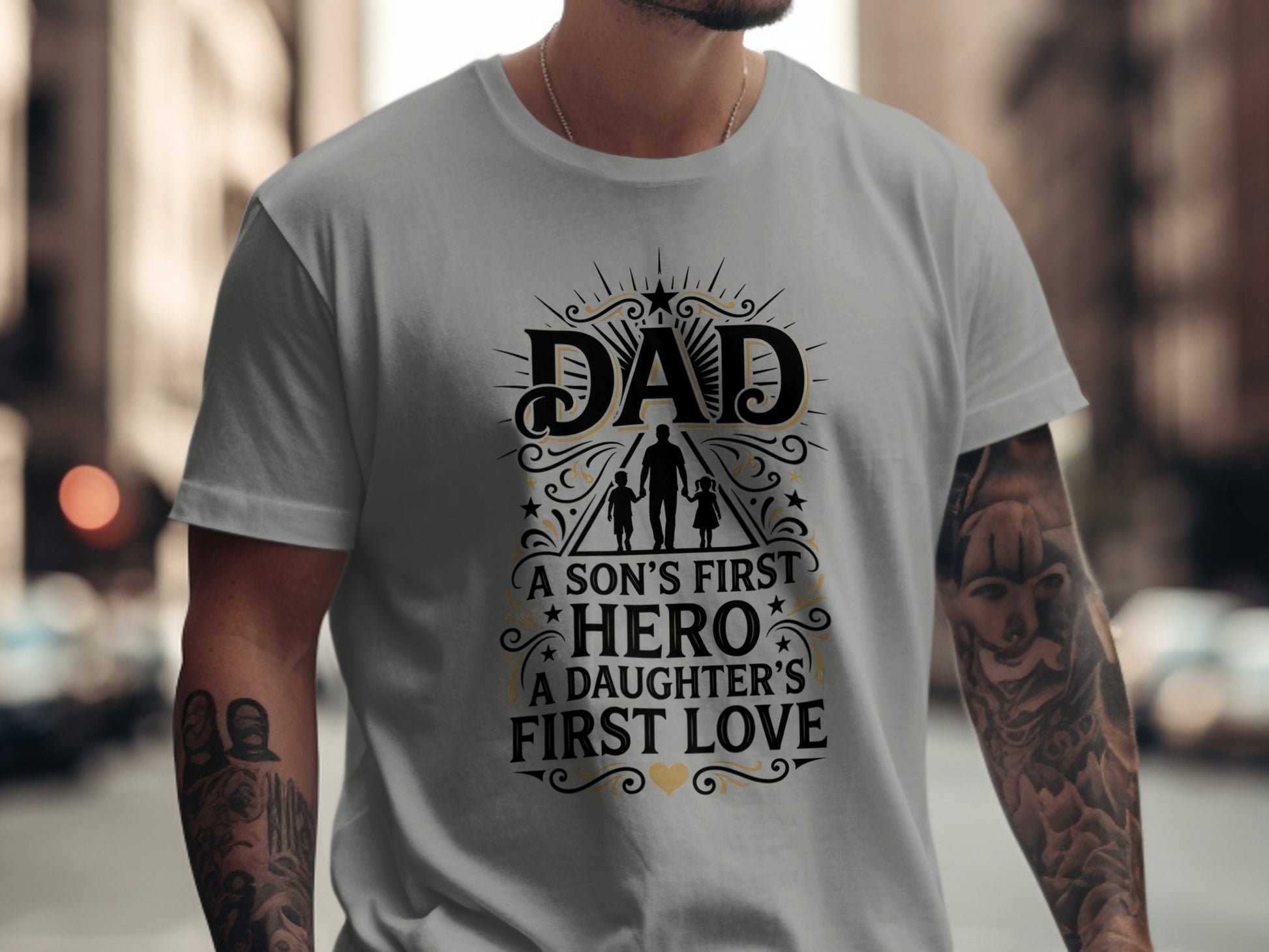 Dad: A son's first hero, a daughter's first love t-shirt.