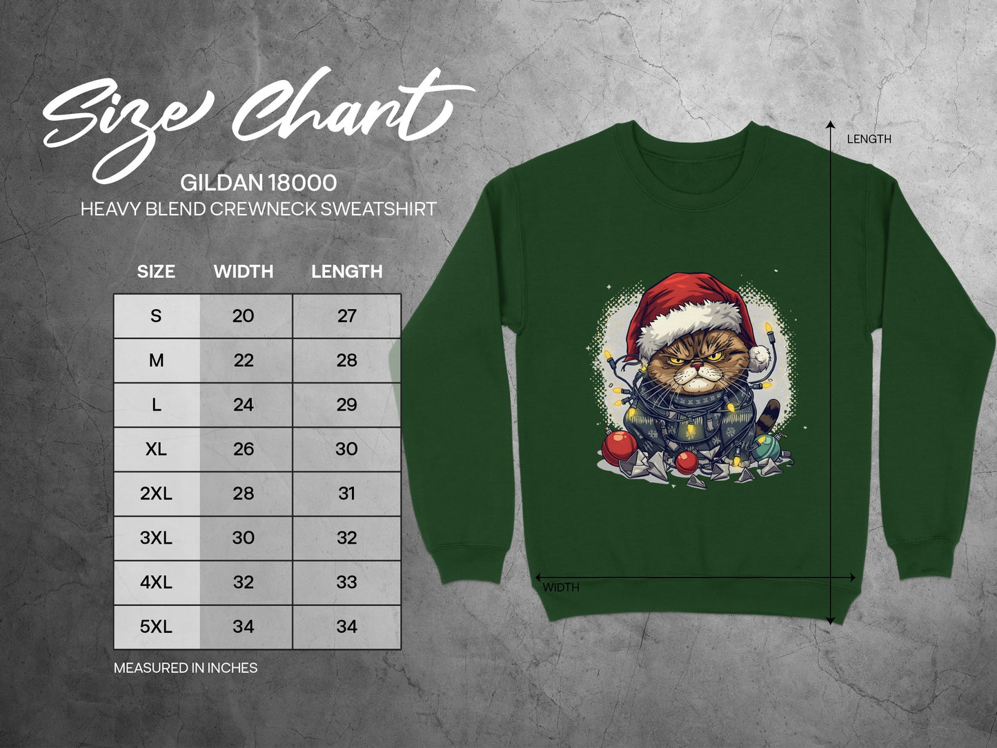 Cat in Christmas Hat with Ornaments Art Sweatshirt