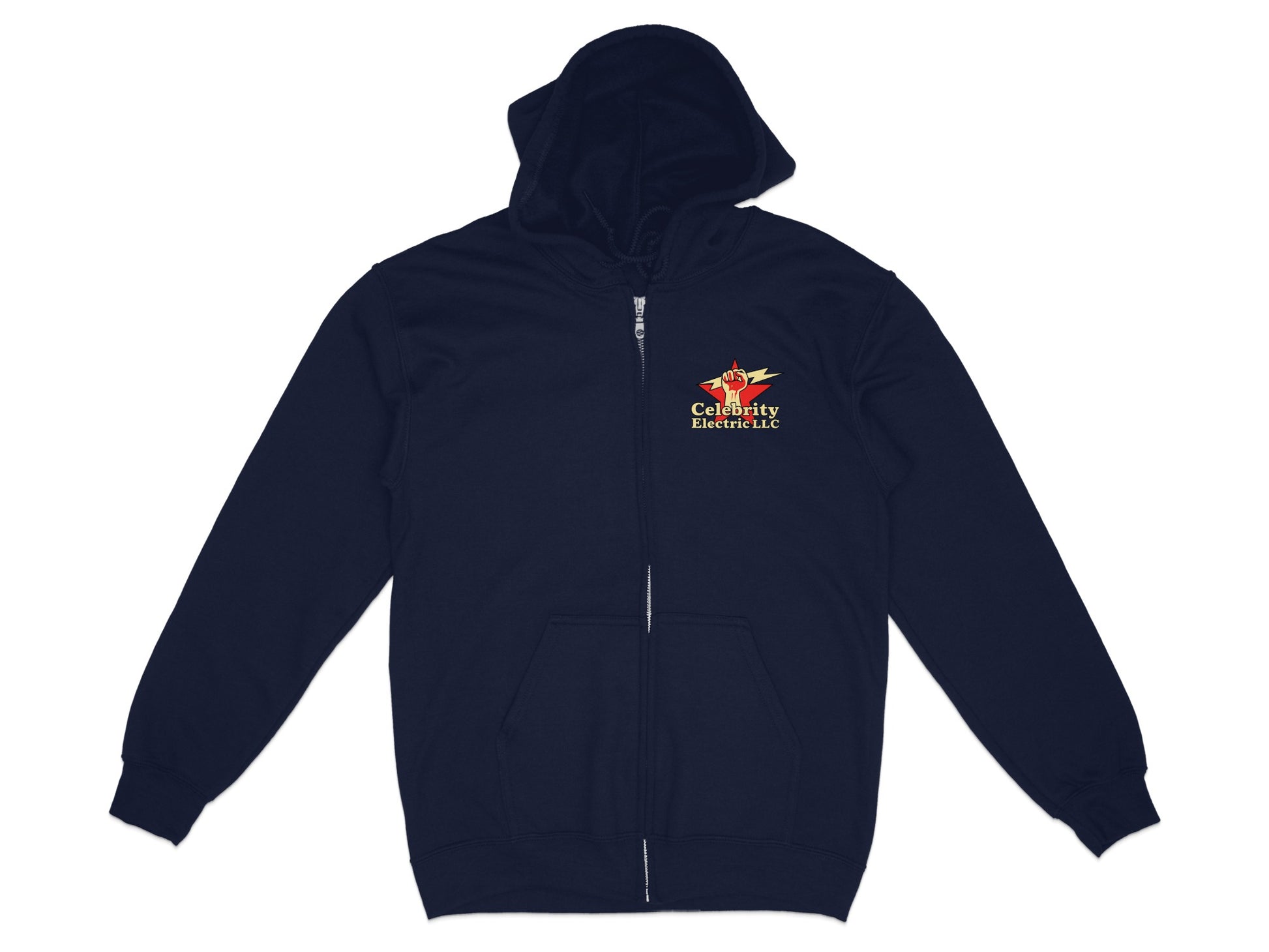 Celebrity Electric LLC Logo Embroidered Zip-Up Hoodie product type