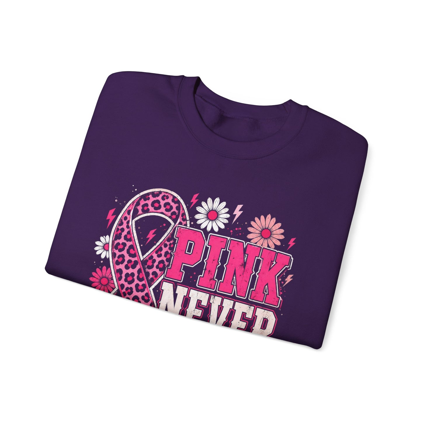 Pink Never Quits | Breast Cancer Awareness Unisex Crewneck Sweatshirt