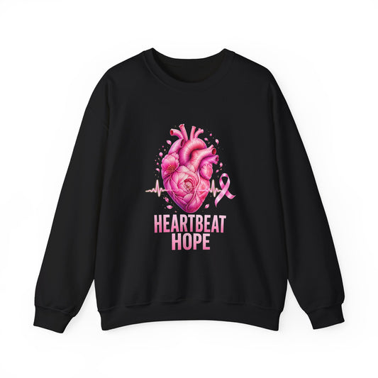 Heartbeat Hope | Breast Cancer Awareness Unisex Crewneck Sweatshirt