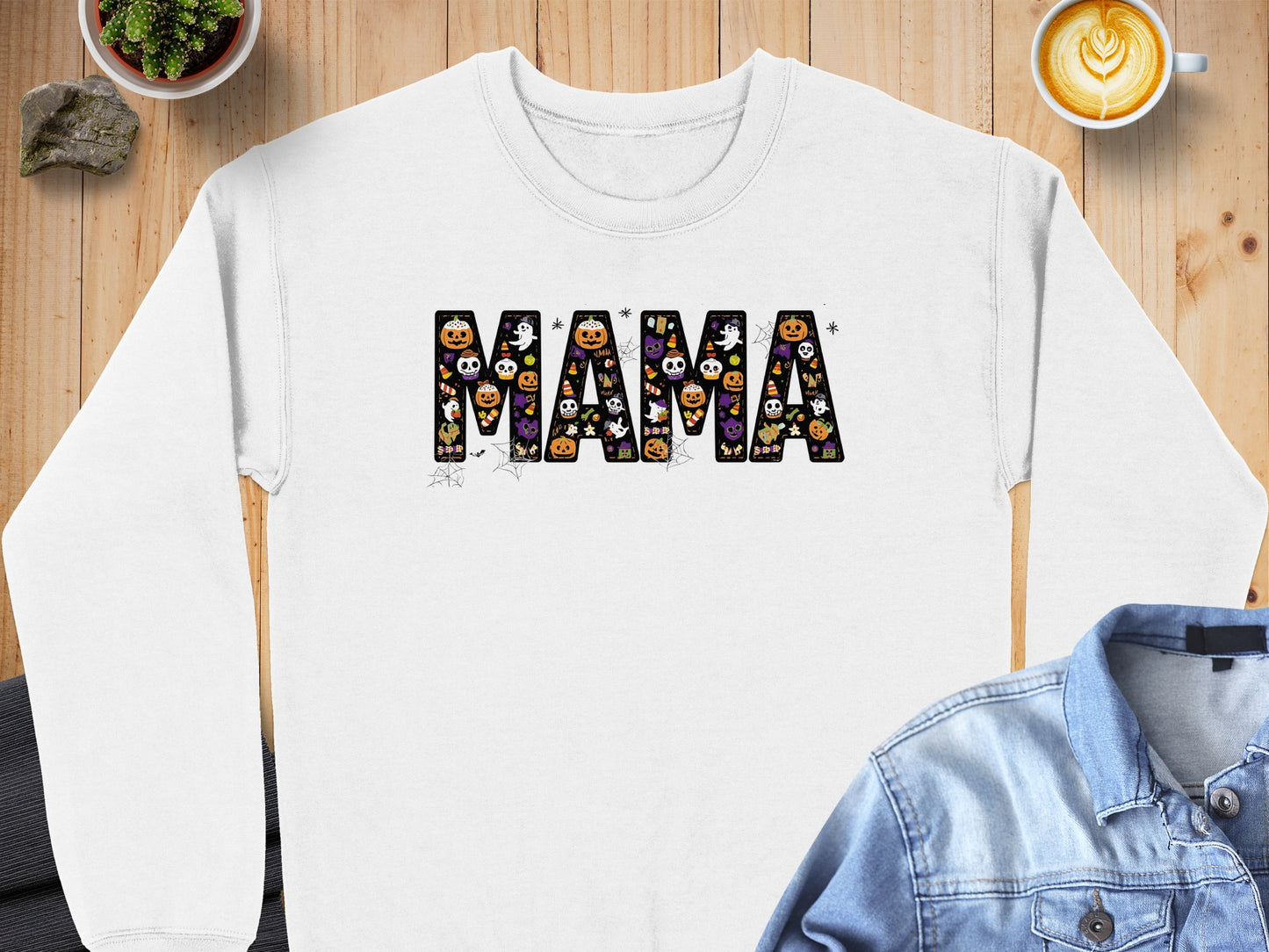 Halloween Mama Themed White Sweatshirt product