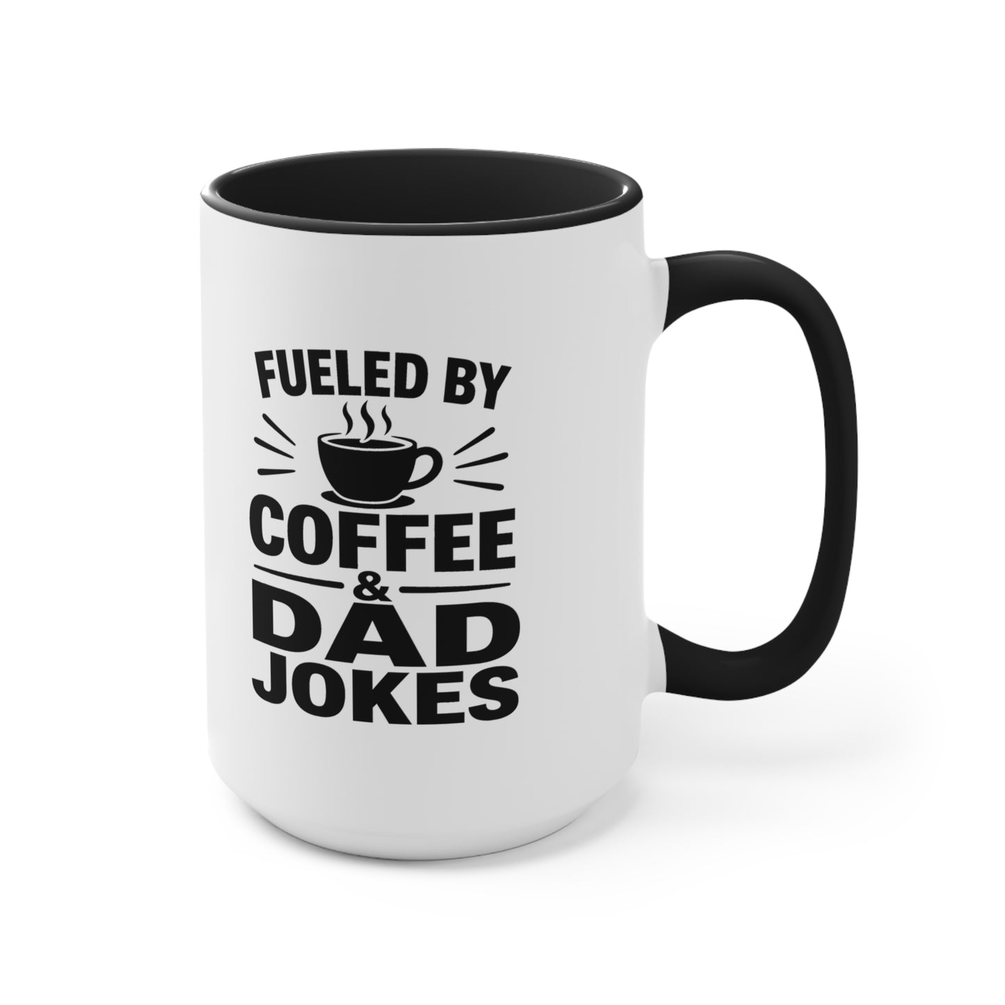 Fueled by Coffee & Dad Jokes Accent Mug