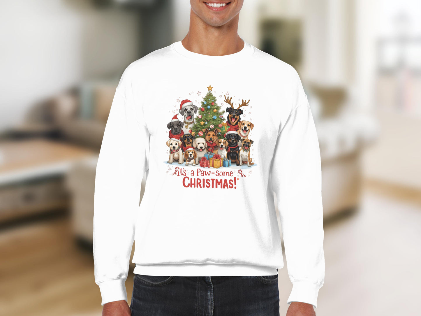 It's a Paw-Some Christmas Sweatshirt for Dog Lovers
