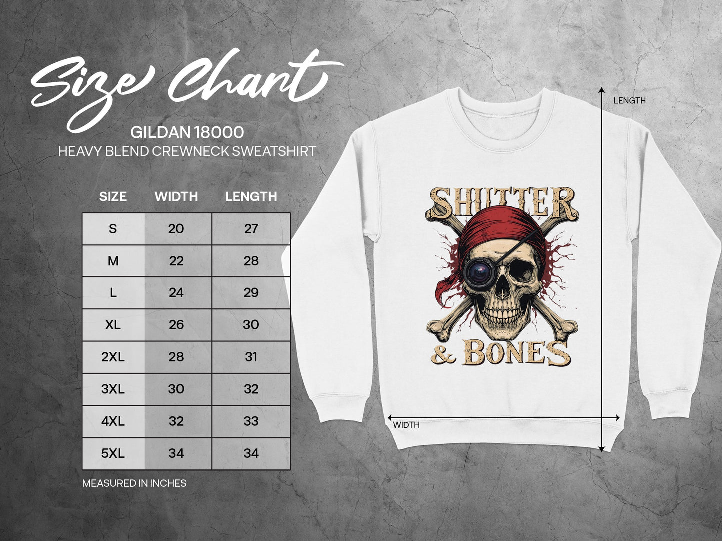 Shutter and Bones Pirate Skull Design Sweatshirt product