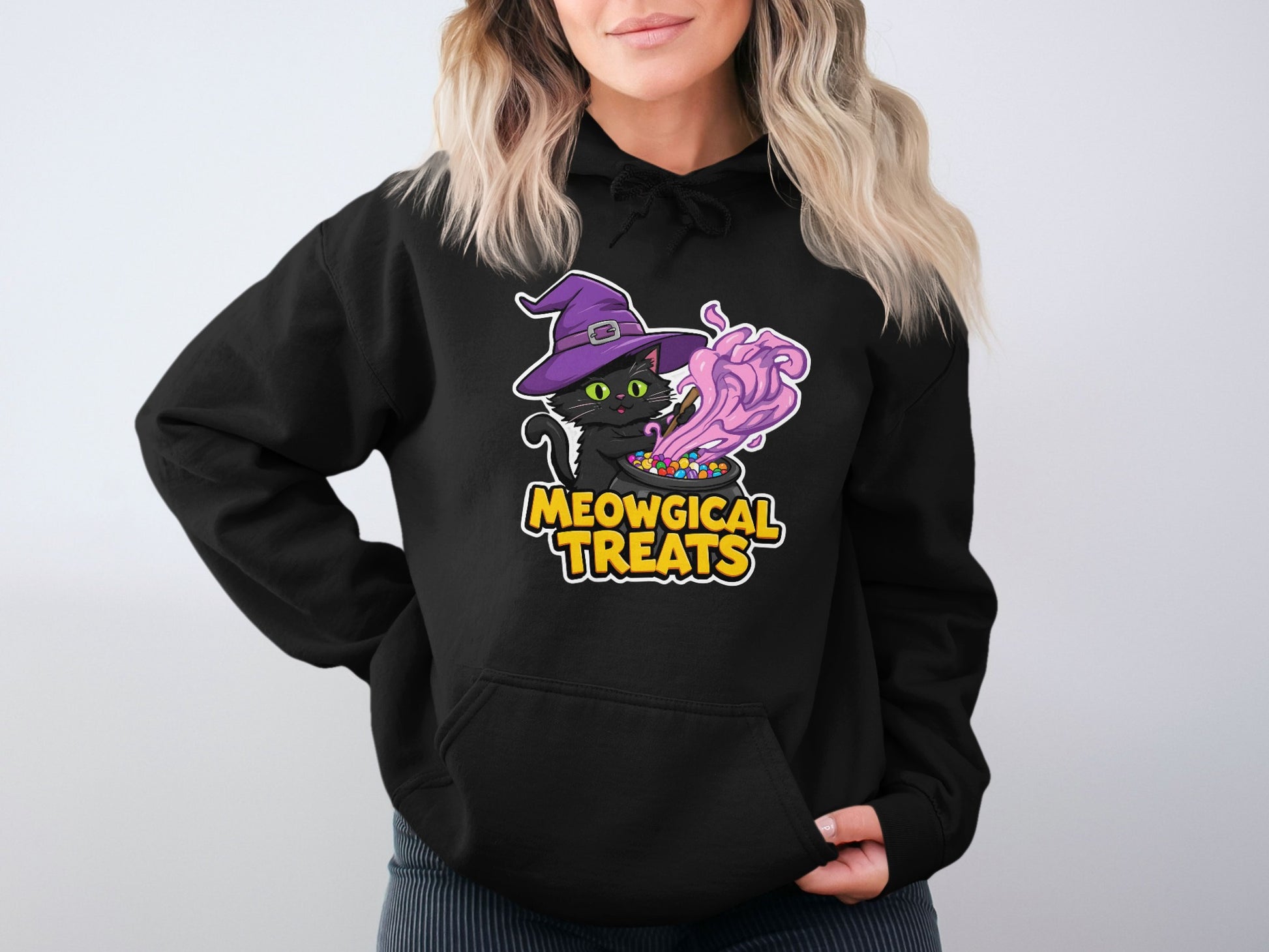 Meowgical Treats Hoodie with Cute Halloween Cat product