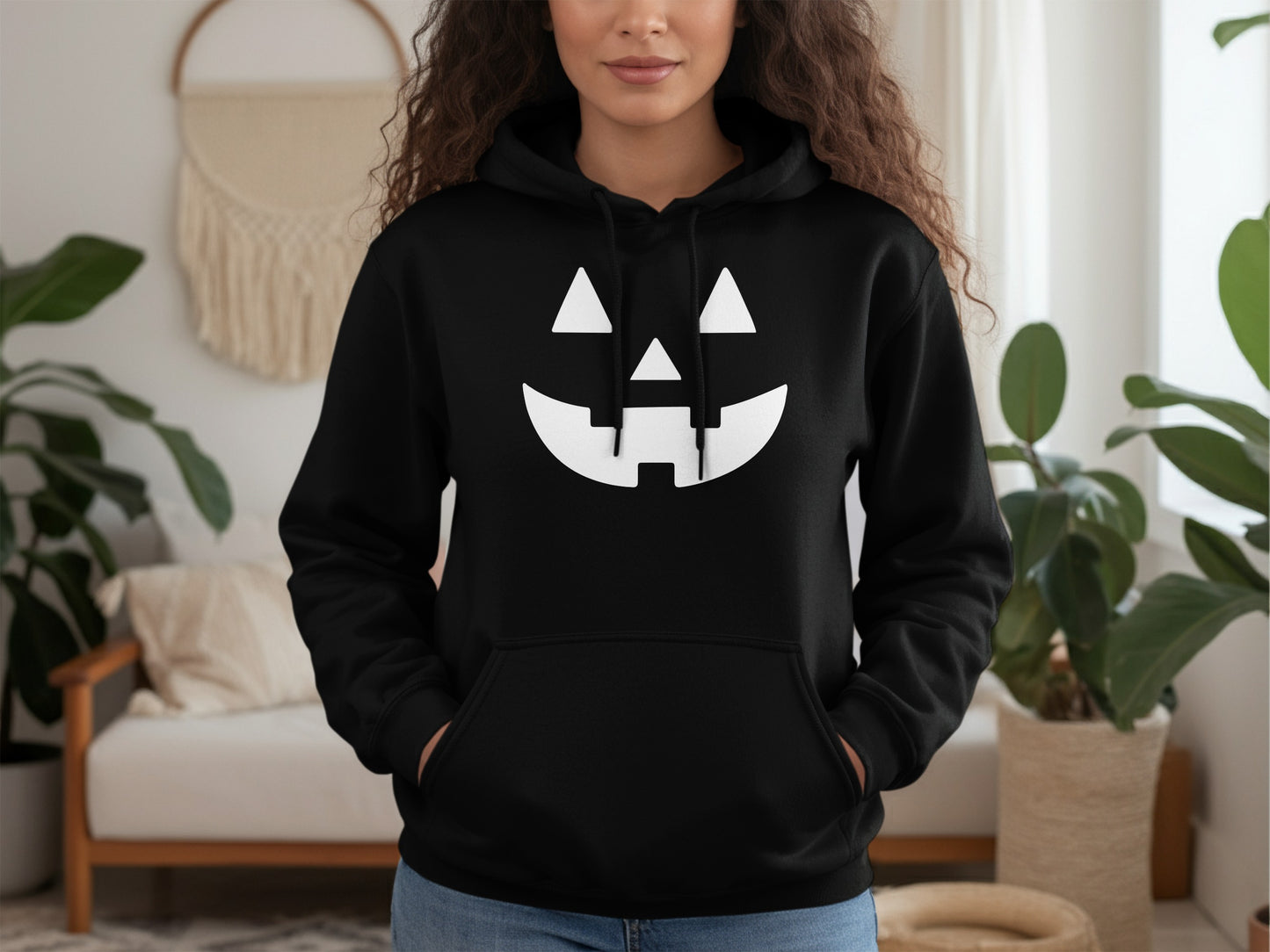 Funny Pumpkin Face Halloween Hooded Sweatshirt product