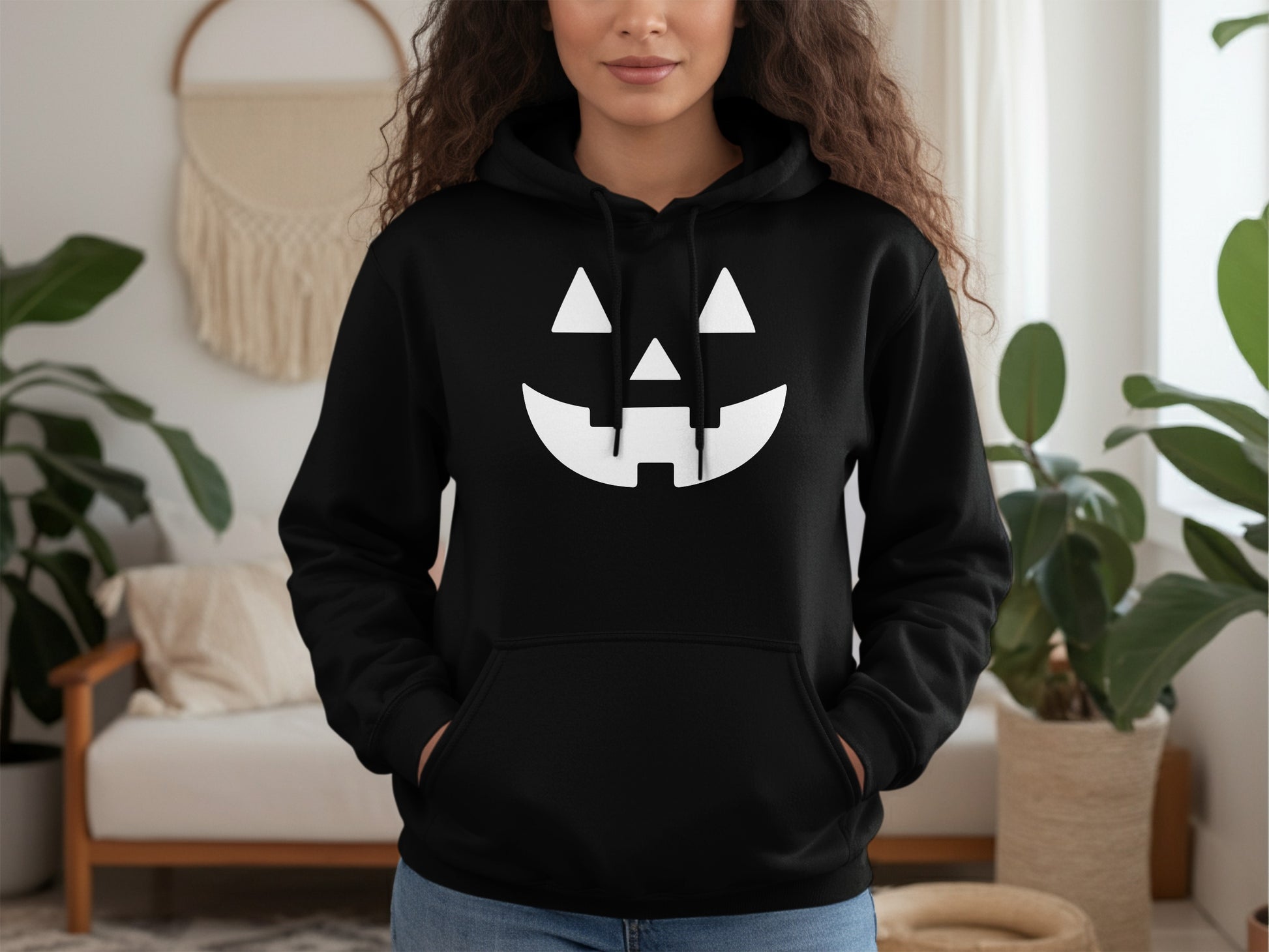 Funny Pumpkin Face Halloween Hooded Sweatshirt product