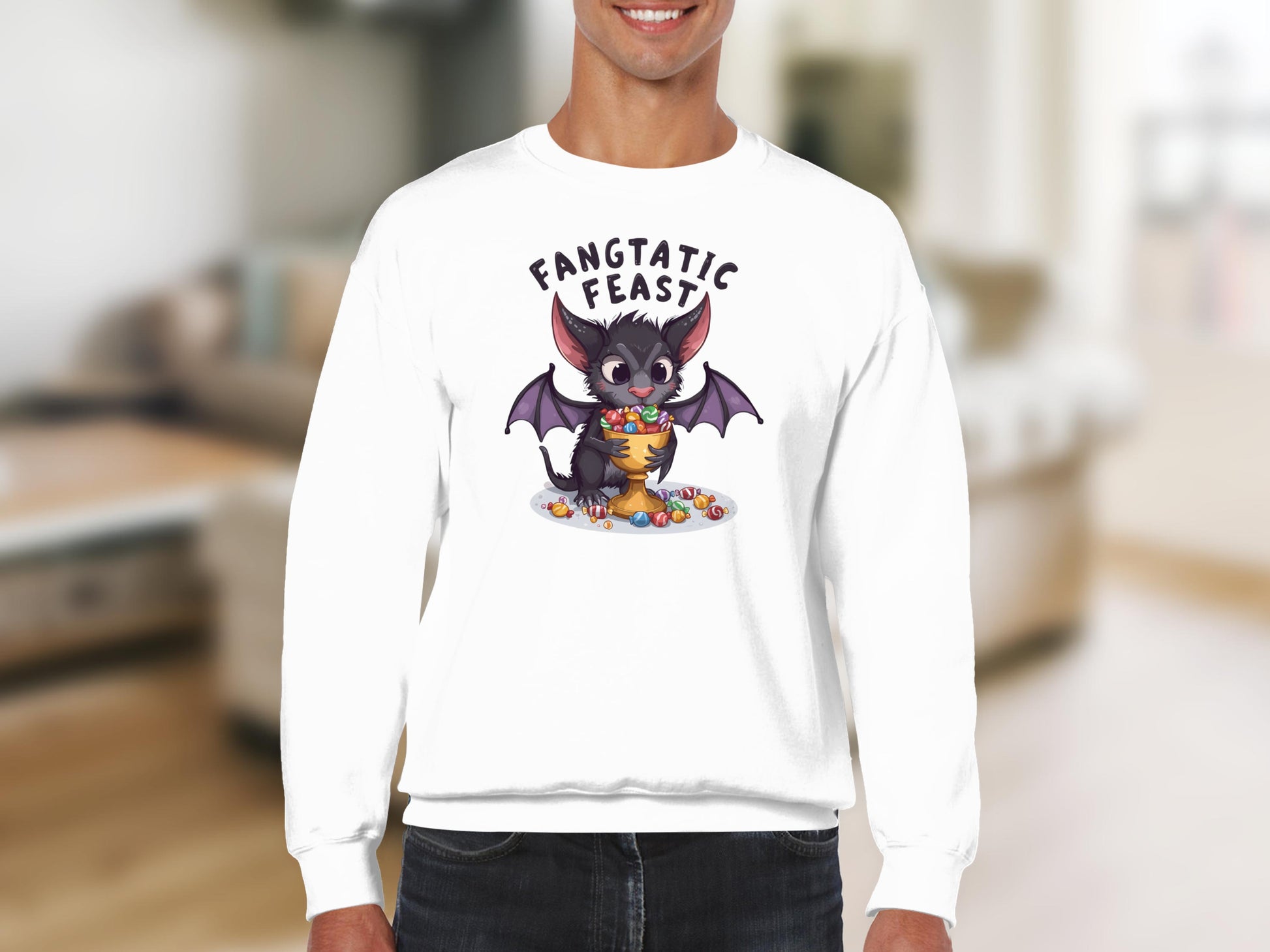 Fangtatic Feast Halloween Bat Sweatshirt product
