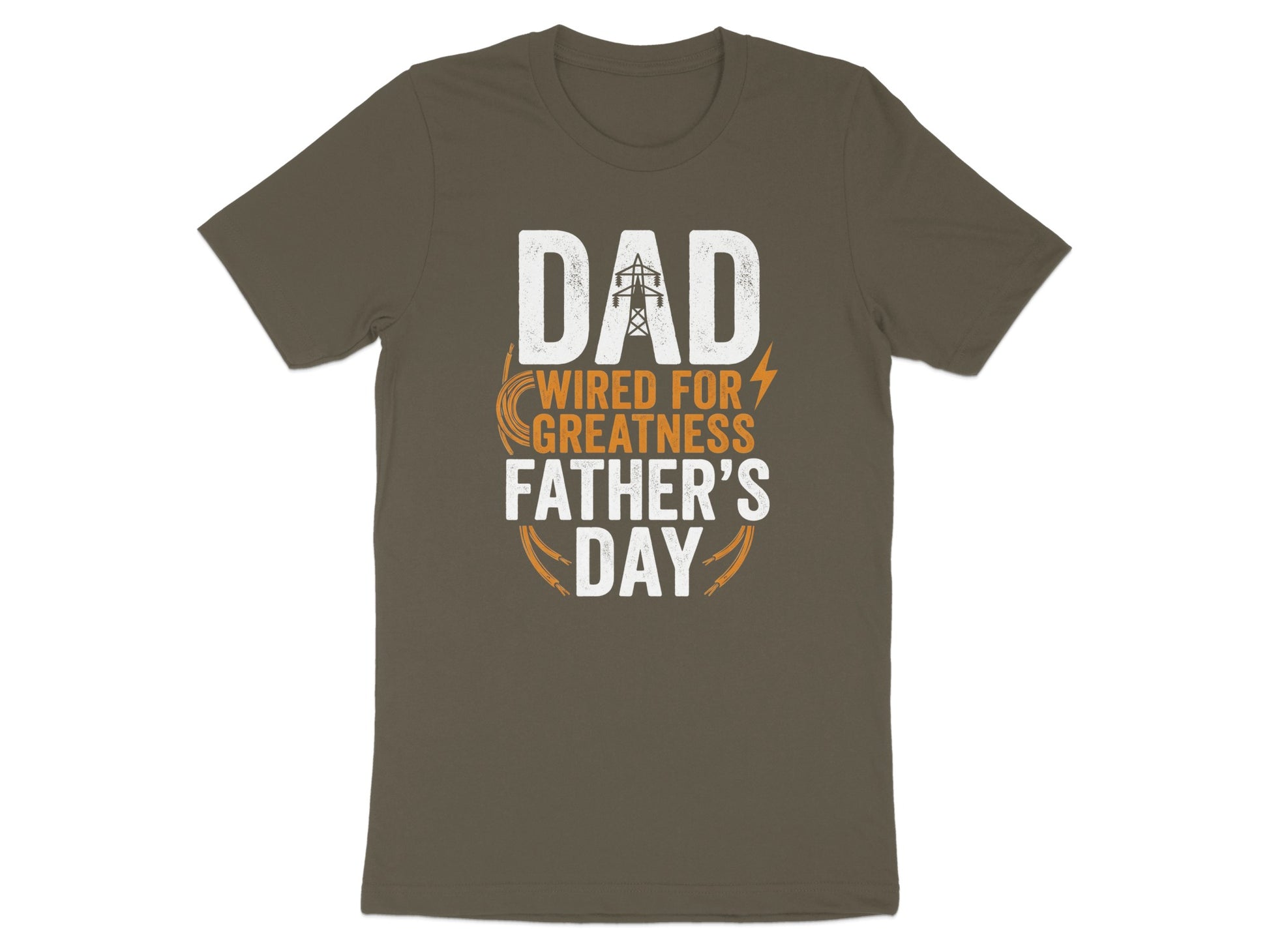 Dad Wired for Greatness Father's Day graphic t-shirt.