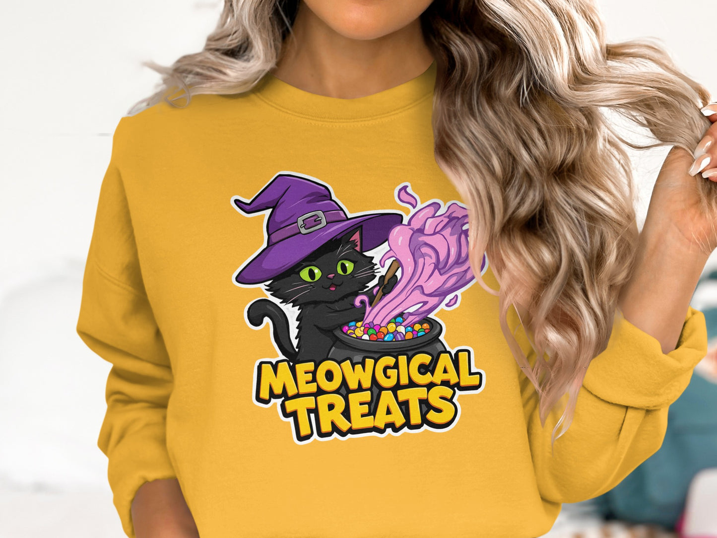 Halloween Meowgical Treats Cat Graphic Sweatshirt product