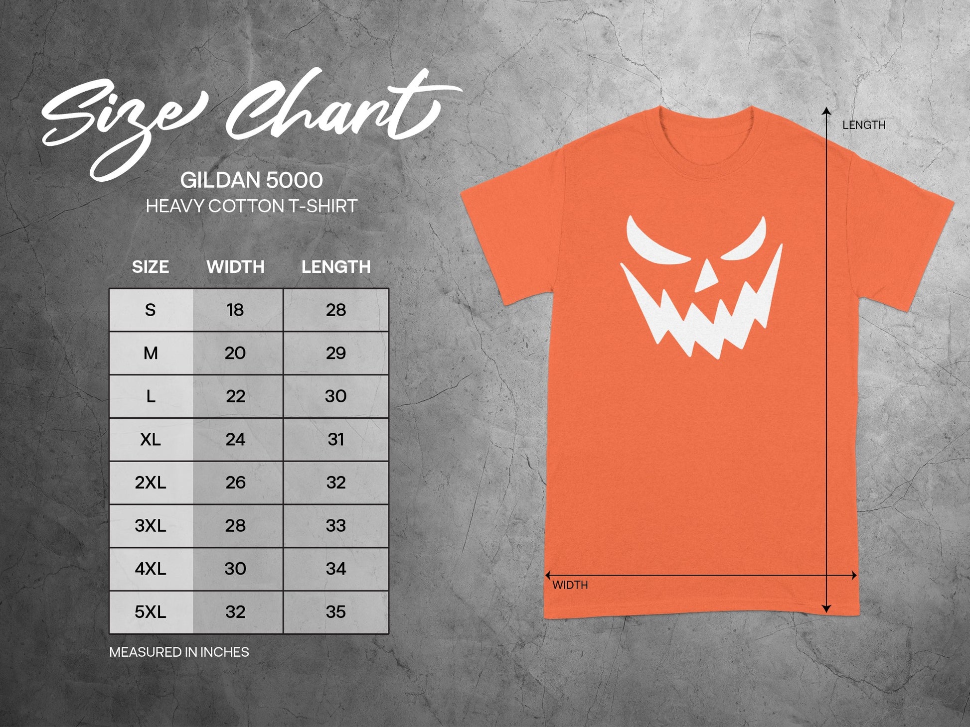 Spooky Pumpkin Face Orange Gildan 5000 T-Shirt product type