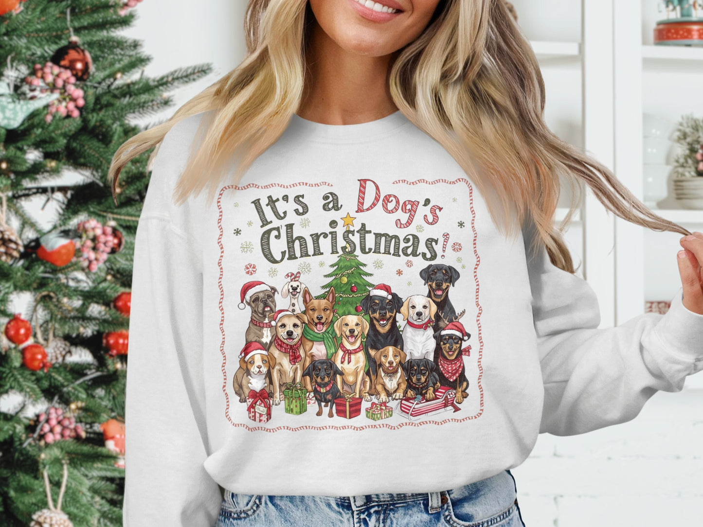 It's a Dog's Christmas Holiday Sweater Design
