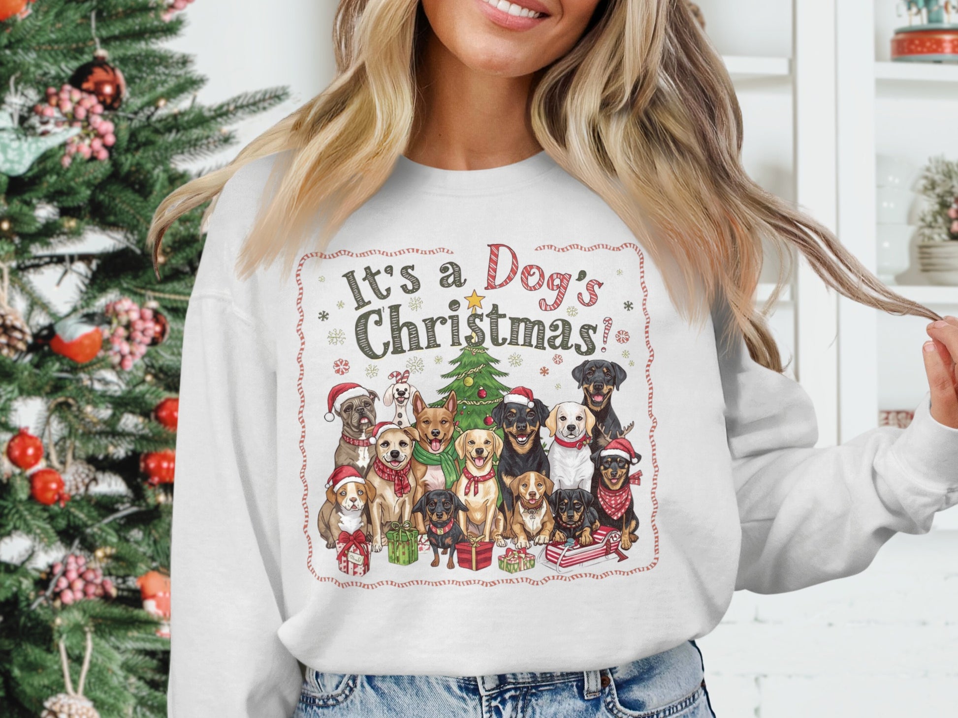 It's a Dog's Christmas Holiday Sweater Design