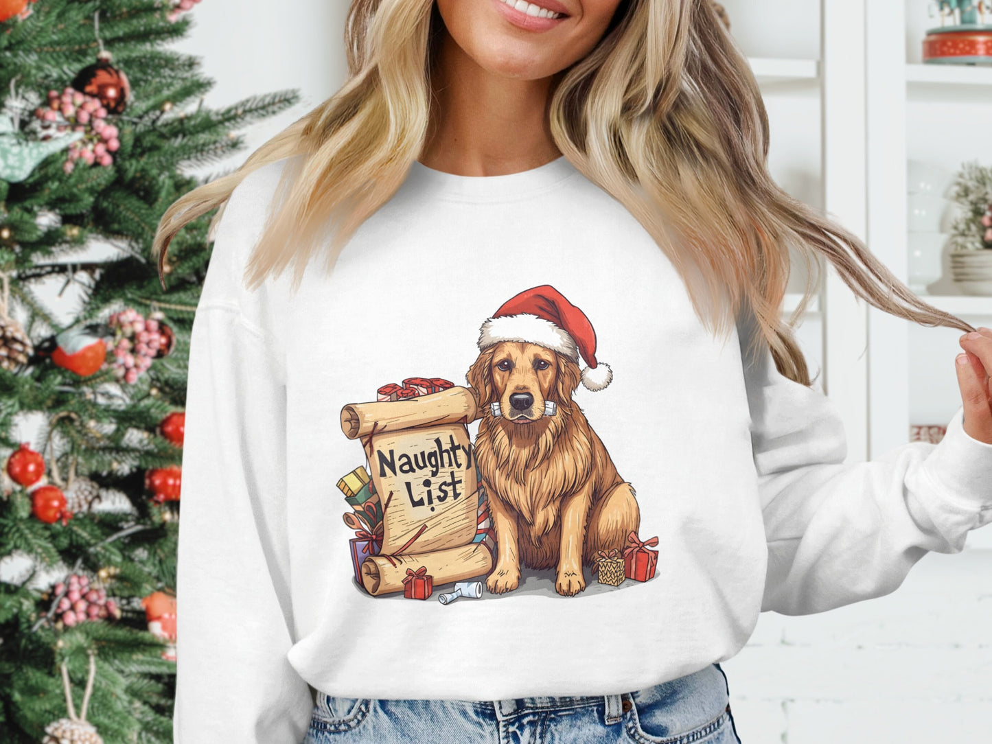 Naughty List Christmas Sweatshirt Holiday Apparel
