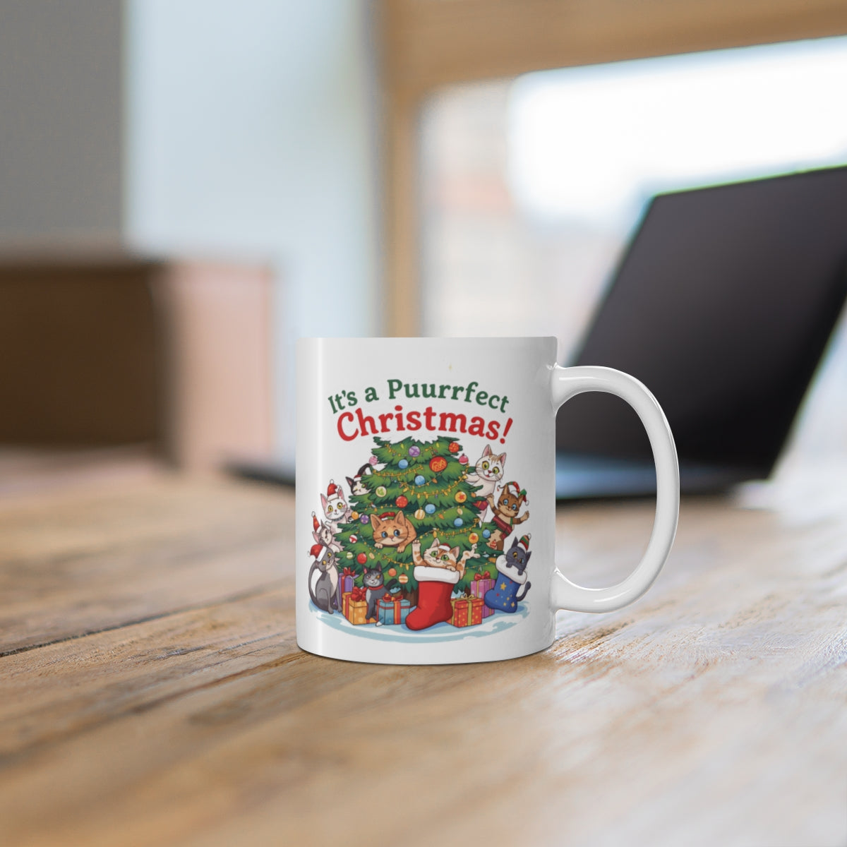 It's a Puurrrfect Christmas Cat Theme Mug