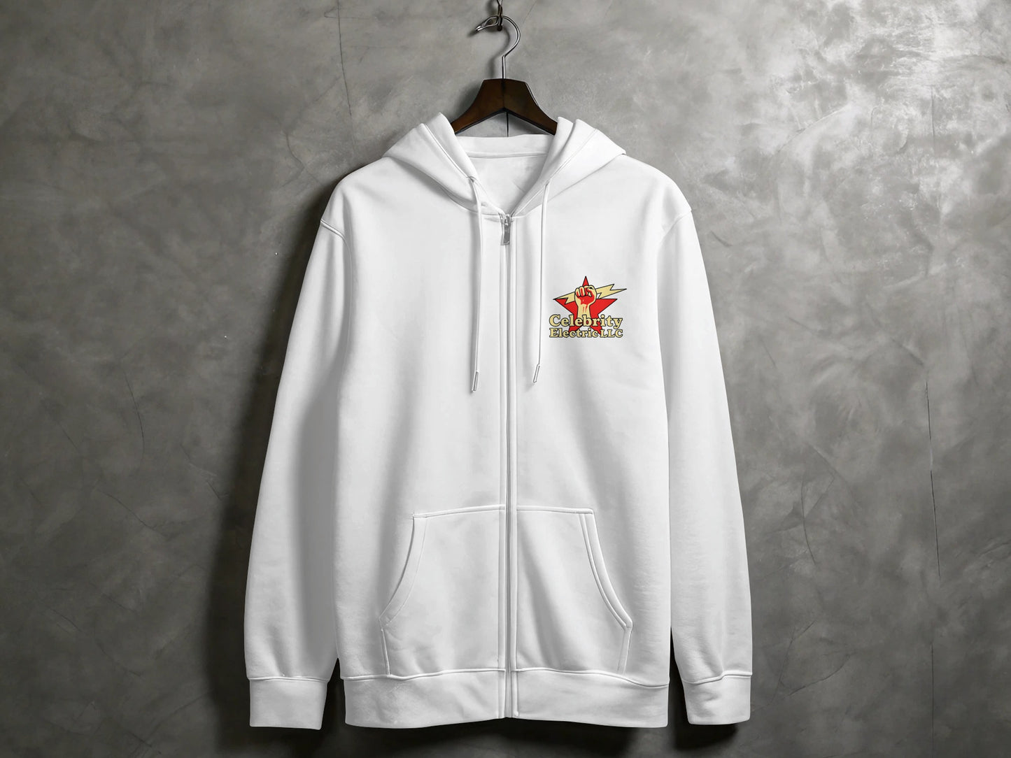 Graphic White Star Zip Up Hooded Sweatshirt product