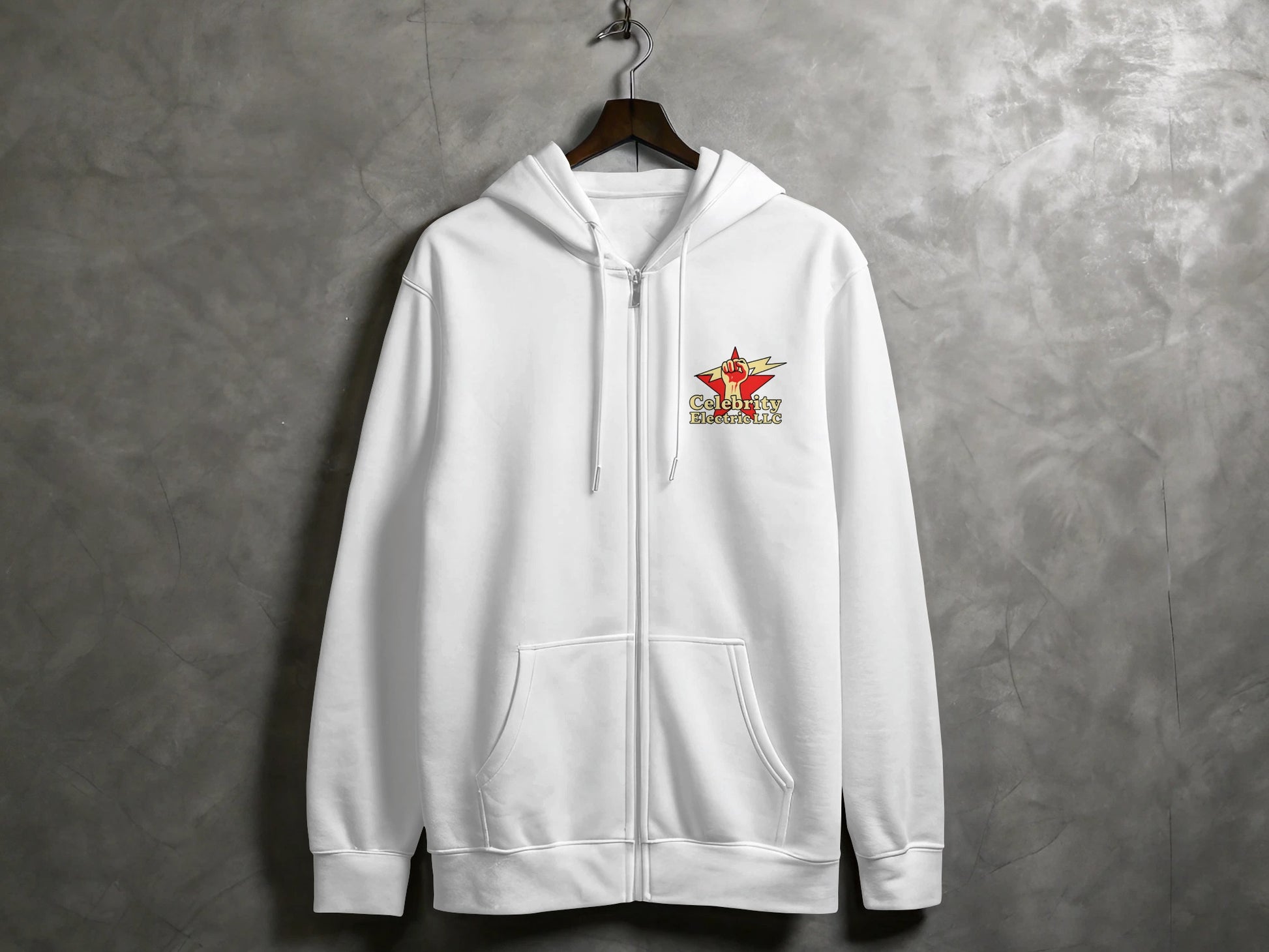 Graphic White Star Zip Up Hooded Sweatshirt product