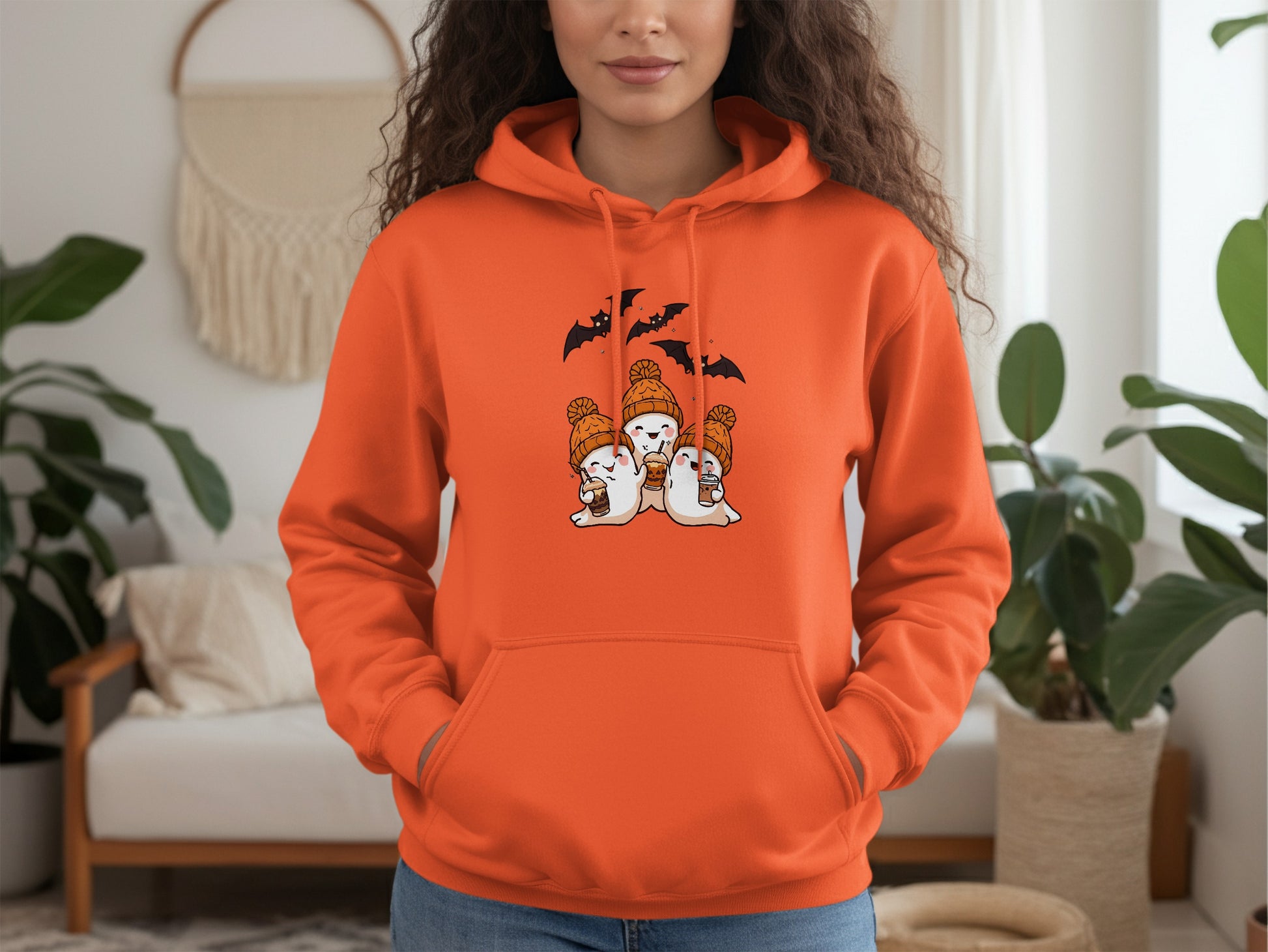 Cute Festive Halloween Ghosts Graphic Hoodie product