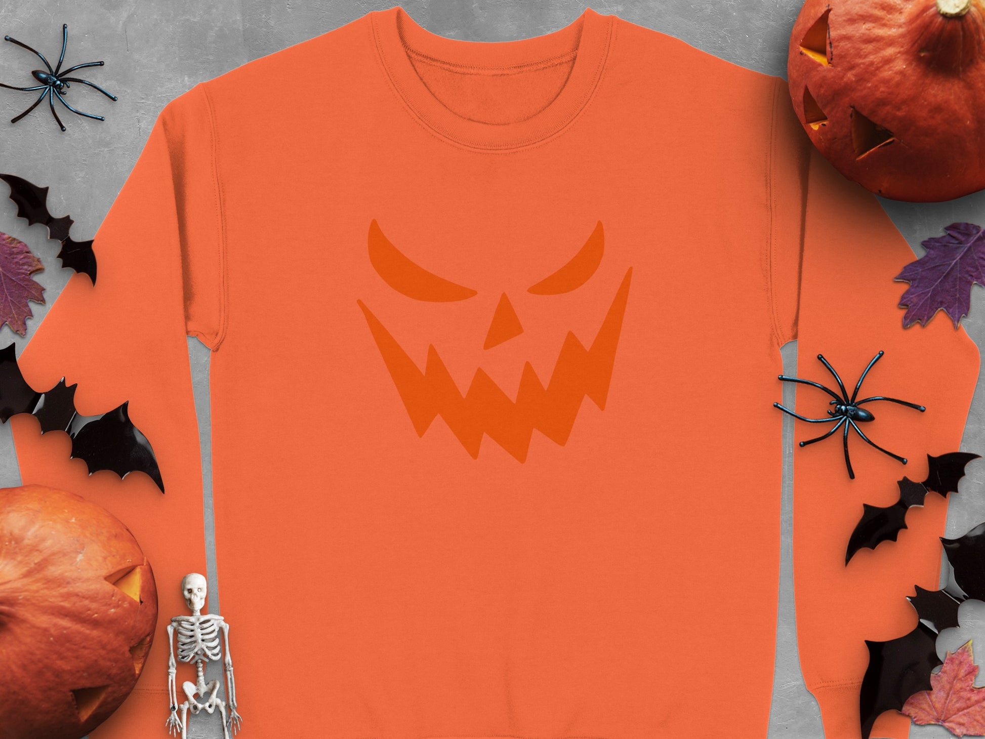 Spooky Pumpkin Face Halloween Sweatshirt product type