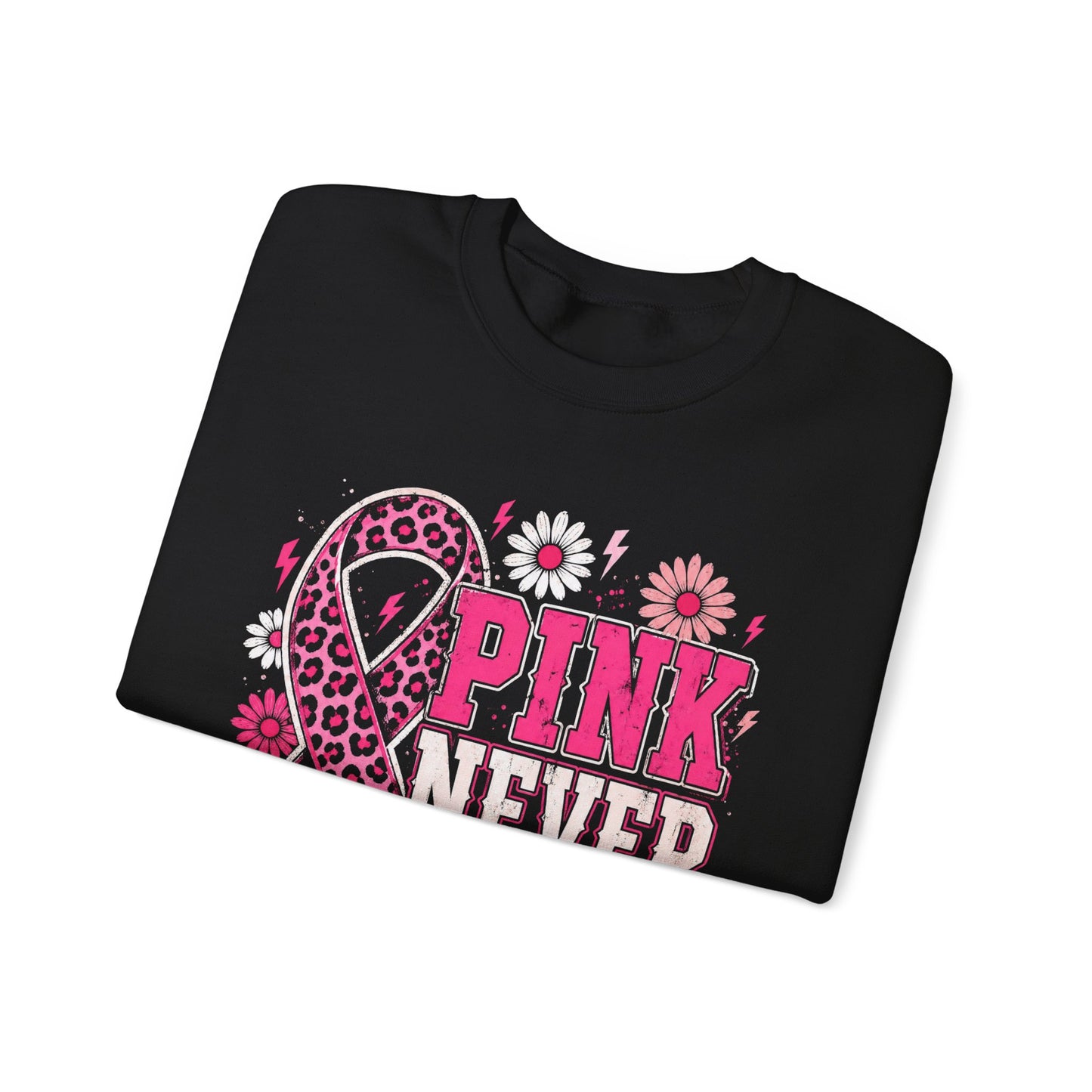 Pink Never Quits | Breast Cancer Awareness Unisex Crewneck Sweatshirt