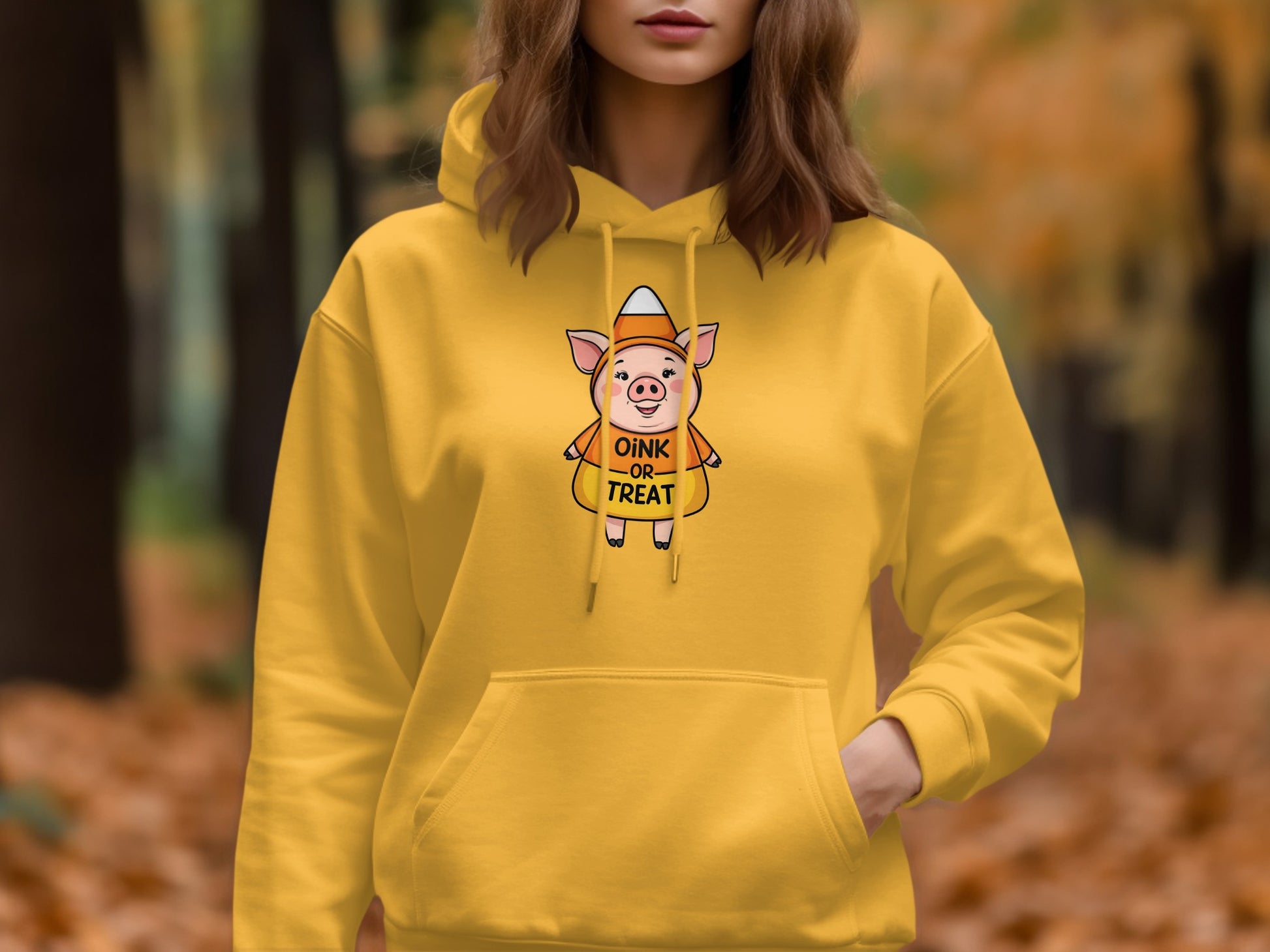 Oink or Treat Pig in Costume yellow hoodie product