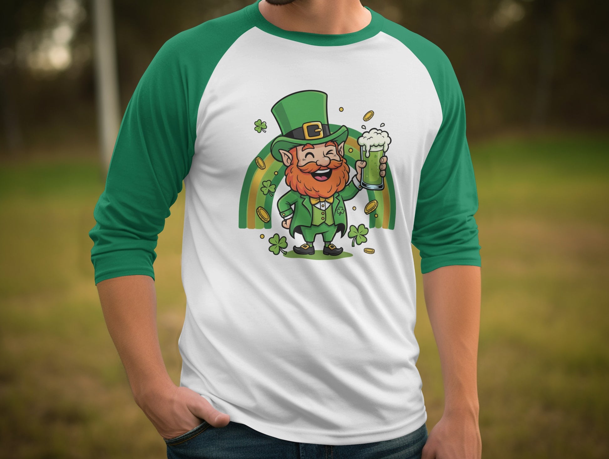 Happy Leprechaun Green Beer Shamrock Rainbow Lucky St Patrick product type
