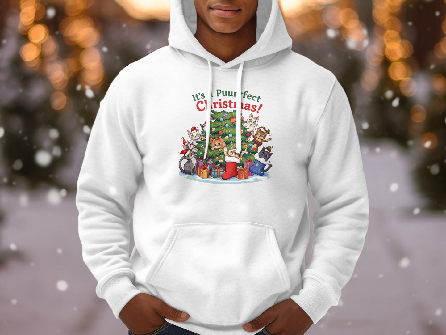 It's a Purrfect Christmas Hoodie Ideal for the Holidays