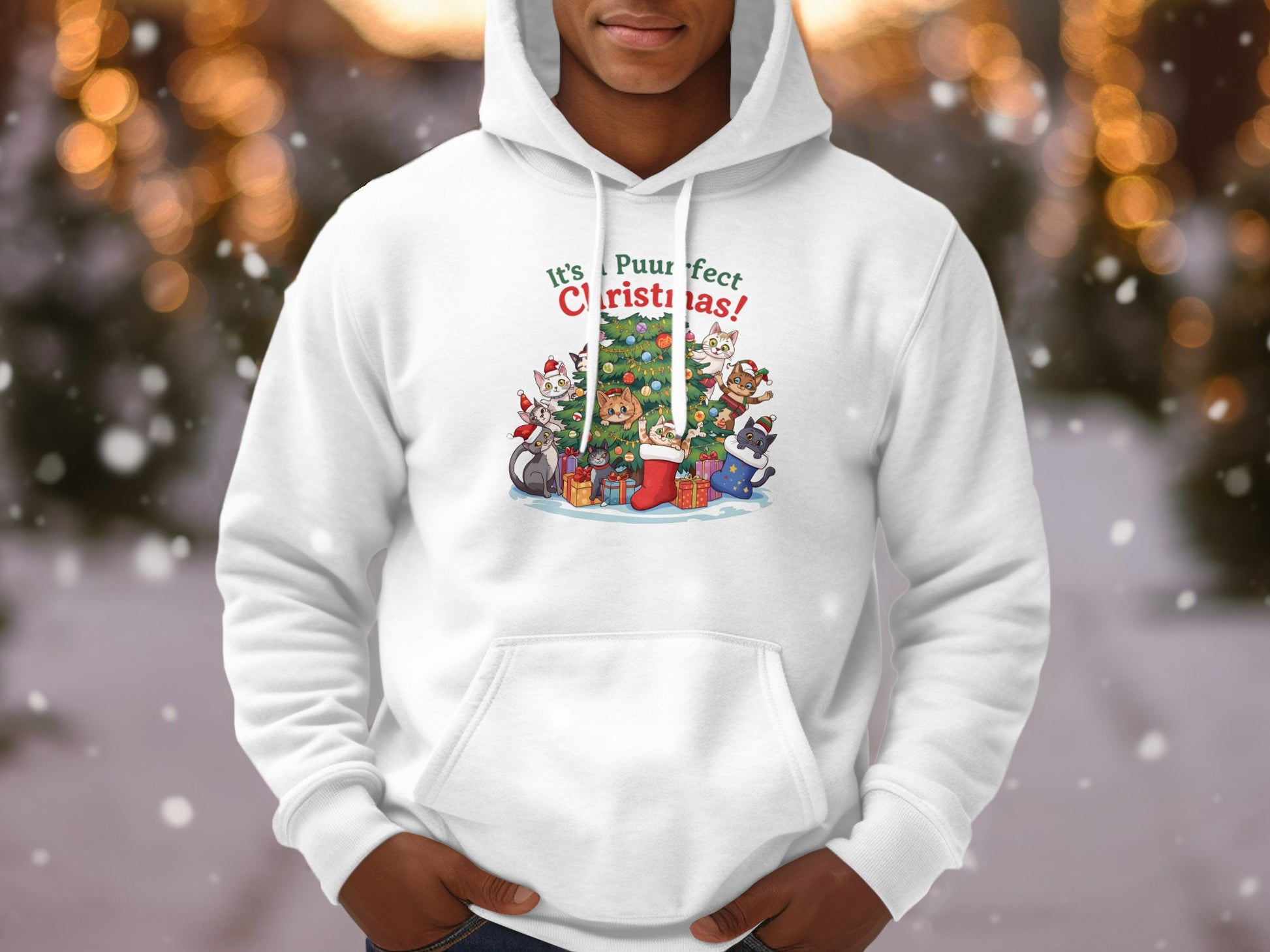 It's a Purrfect Christmas Hoodie Ideal for the Holidays