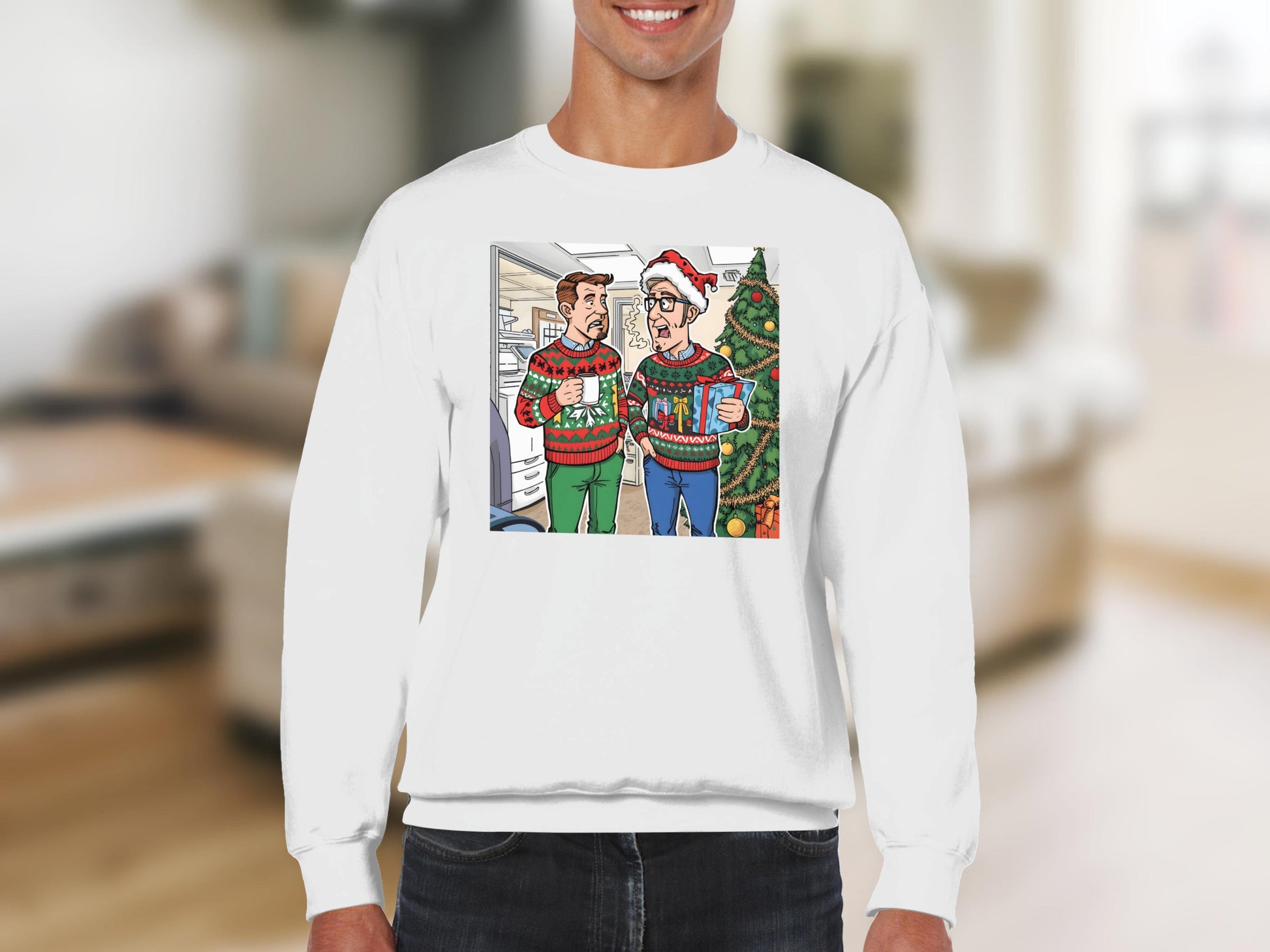 Festive Friends Wearing Christmas Sweaters Sweatshirt