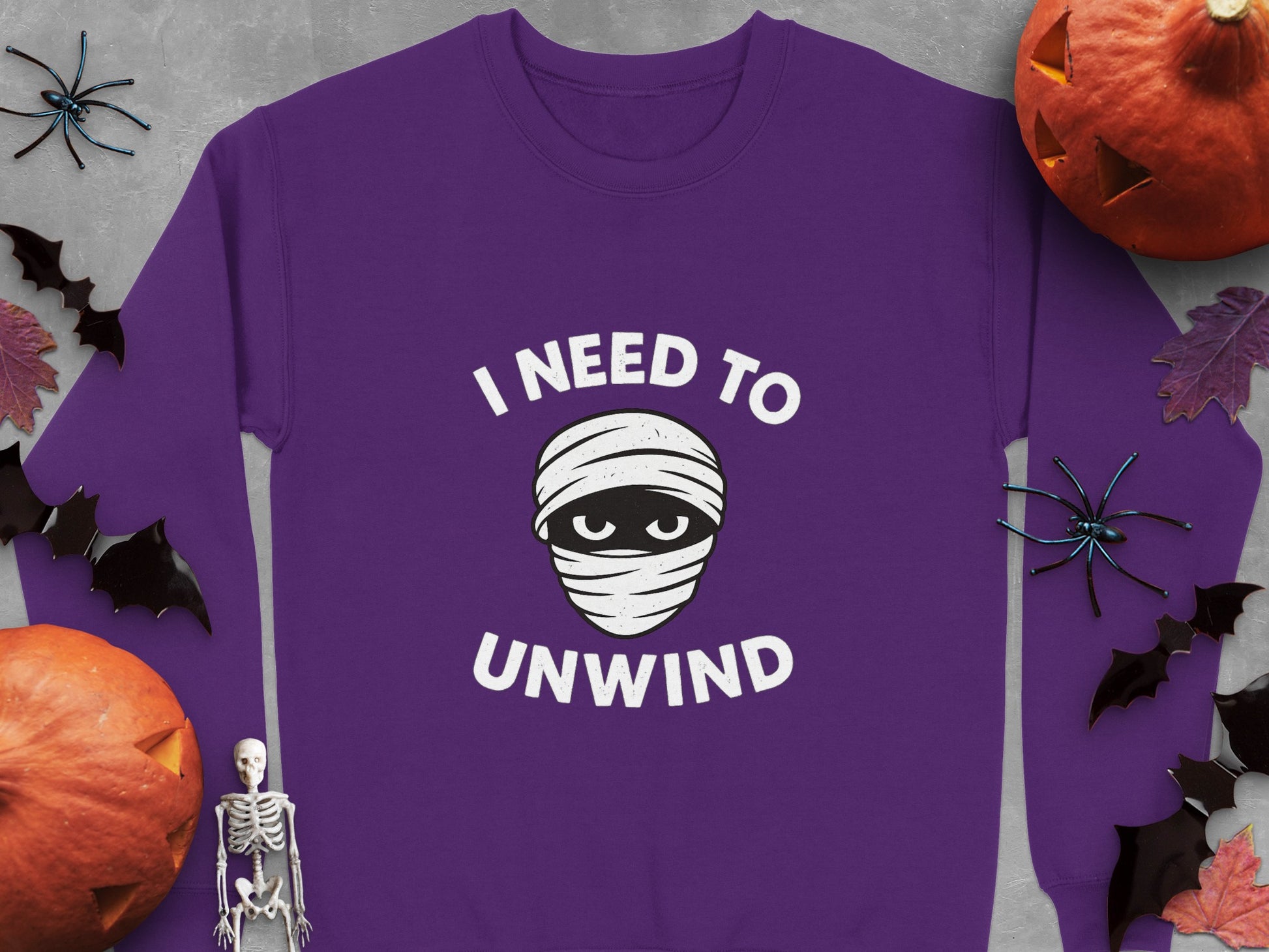 I Need to Unwind Mummy Design Halloween Sweatshirt product type