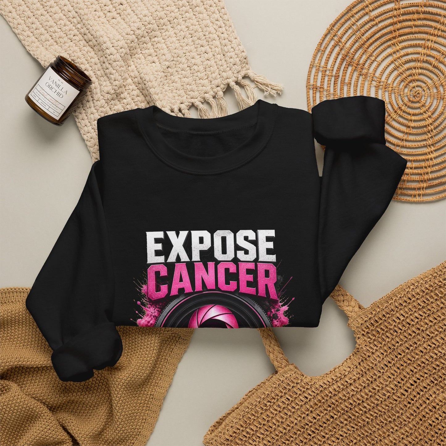 Expose Cancer, Spread Hope | Breast Cancer Awareness Unisex Crewneck Sweatshirt