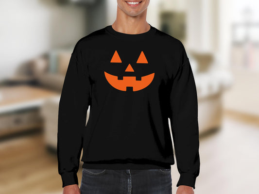 Halloween Pumpkin Face Printed Black Sweatshirt product