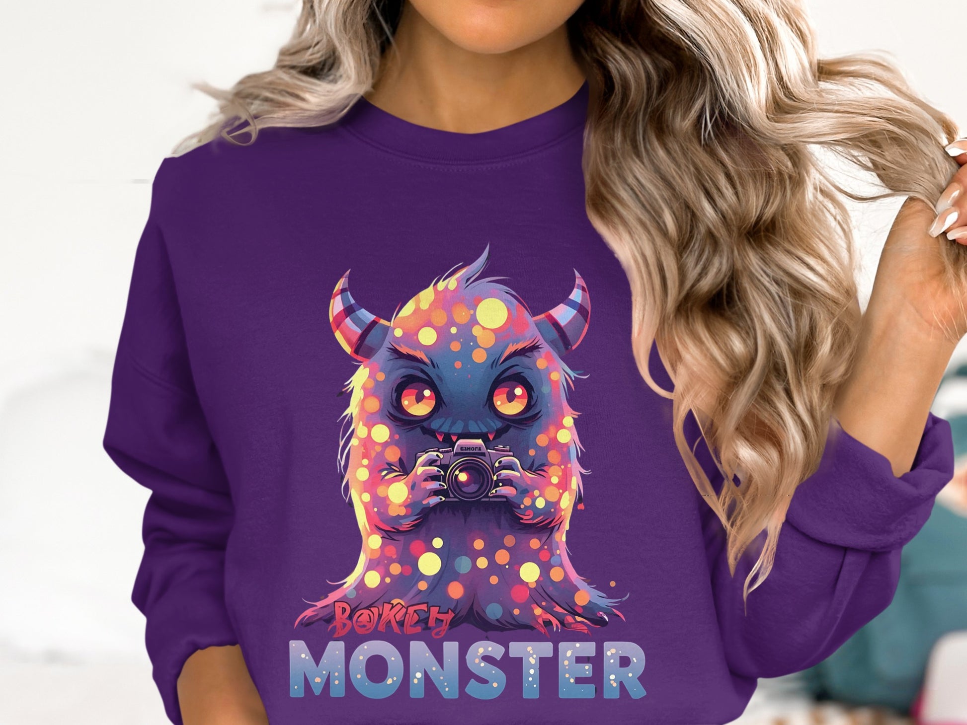 Colorful Bokey Monster Camera Printed Shirt product
