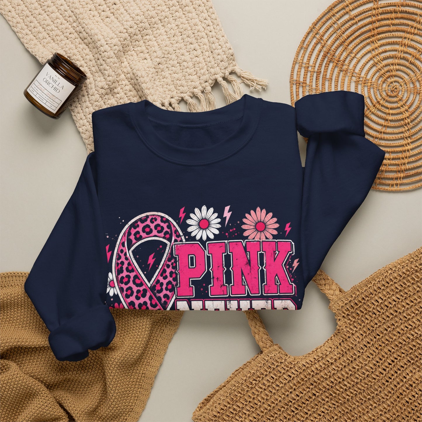 Pink Never Quits | Breast Cancer Awareness Unisex Crewneck Sweatshirt