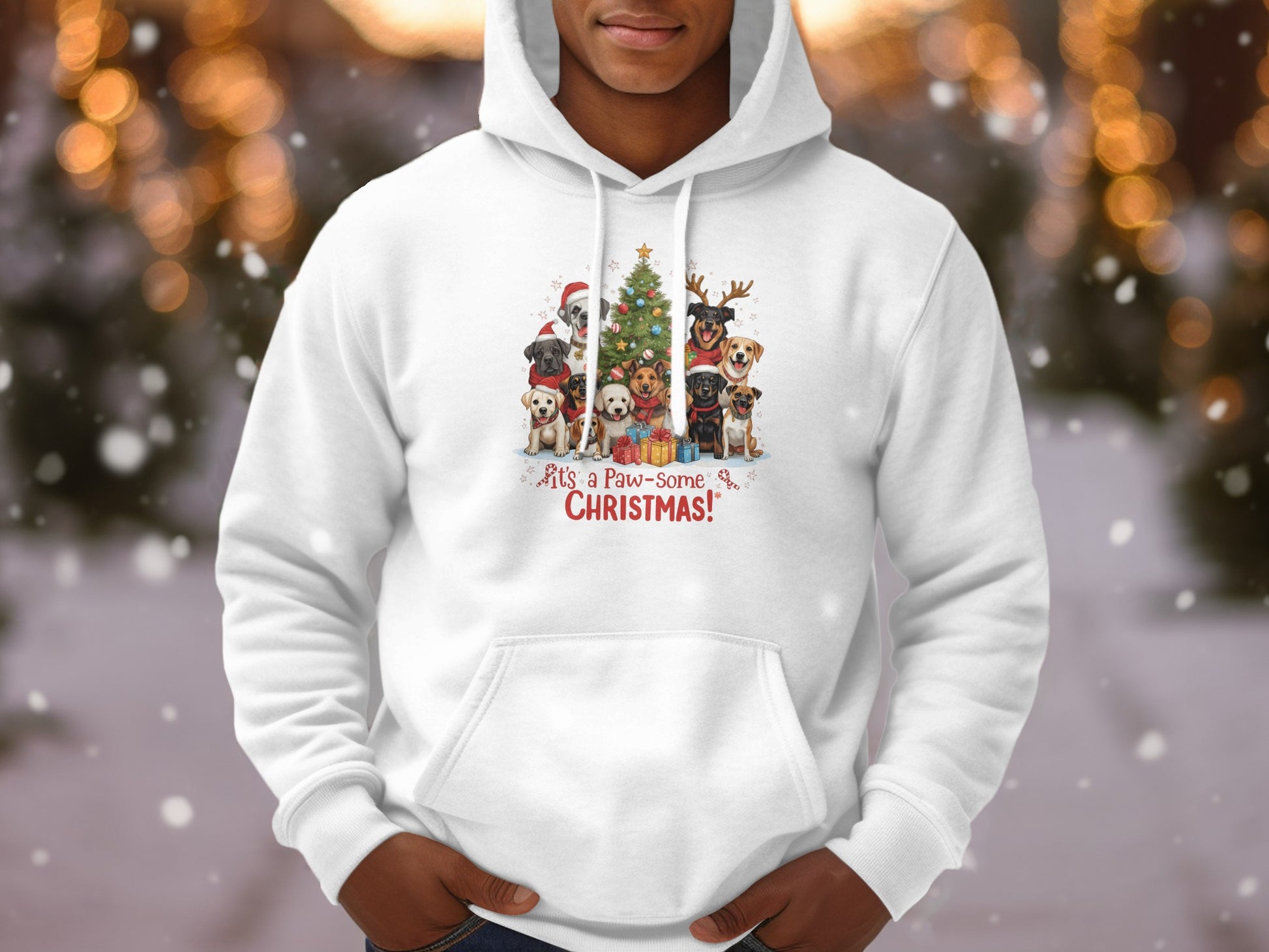 It's a Pawsome Christmas Hooded Sweatshirt for Holidays