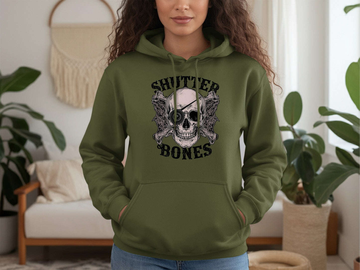 Shutter Bones Hoodie with Skull and Crossbones Product