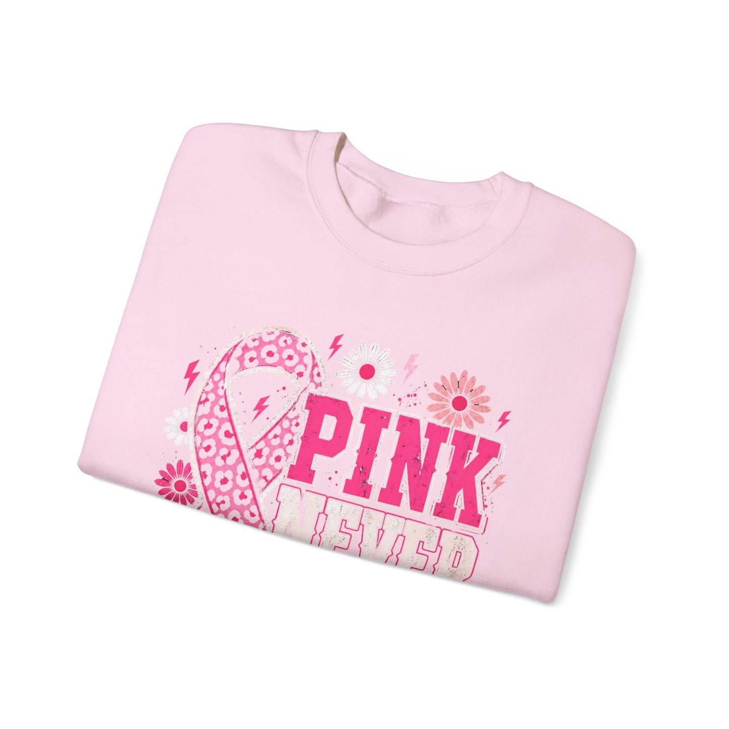 Pink Never Quits | Breast Cancer Awareness Unisex Crewneck Sweatshirt