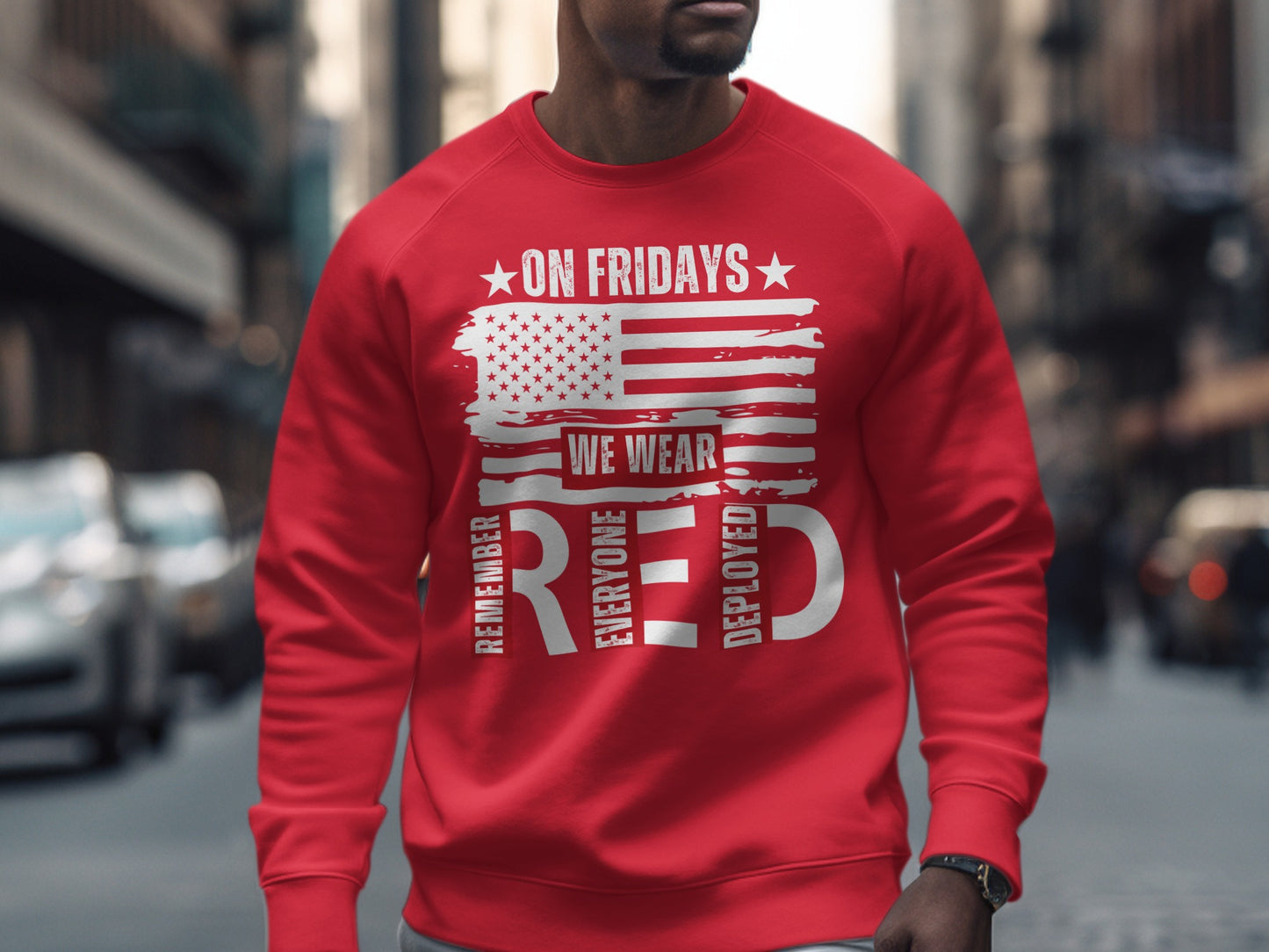 On Fridays We Wear Red Graphics Sweatshirt