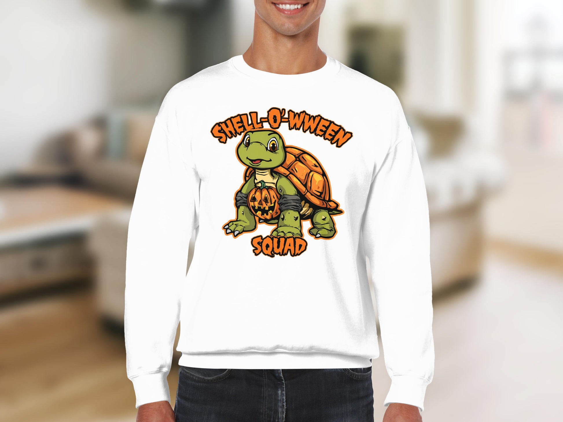 Shell-O'-Wween Squad White Cute Turtle Sweatshirt product