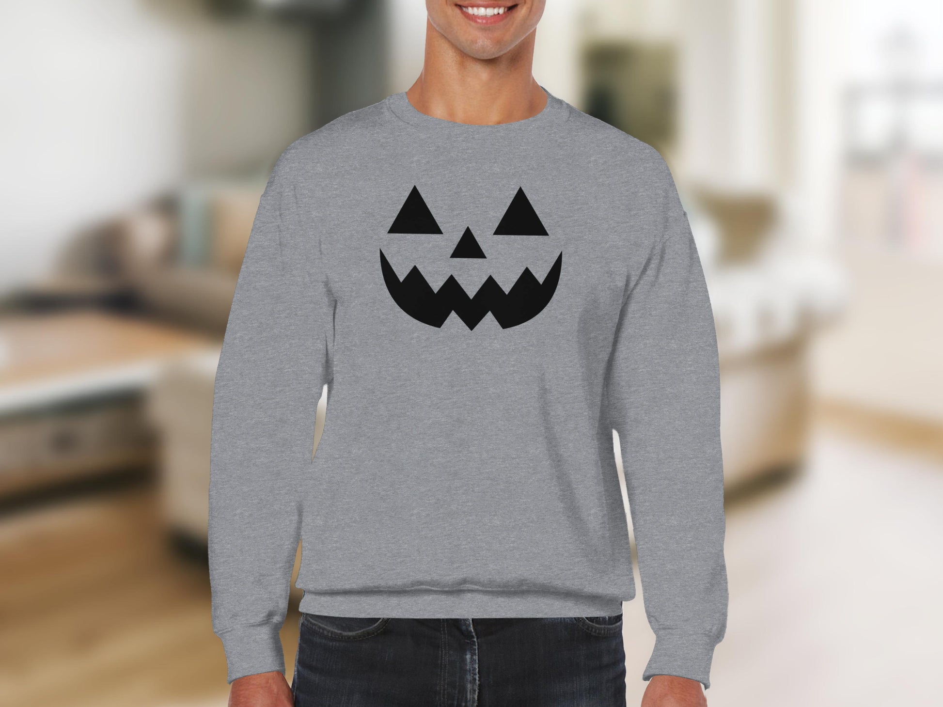 Spooky Smiling Pumpkin Face Graphic Sweatshirt product
